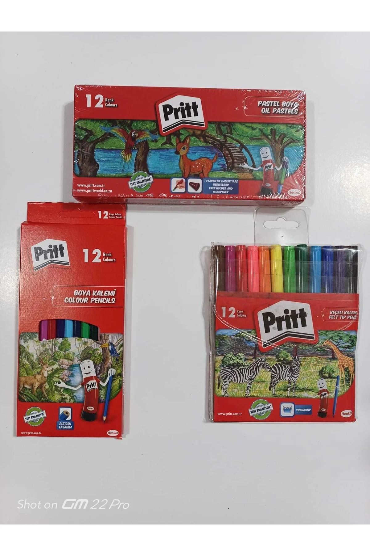 Okul Seti Kuru Boya, Keçeli Kalem, Pastel Boya (3parça)