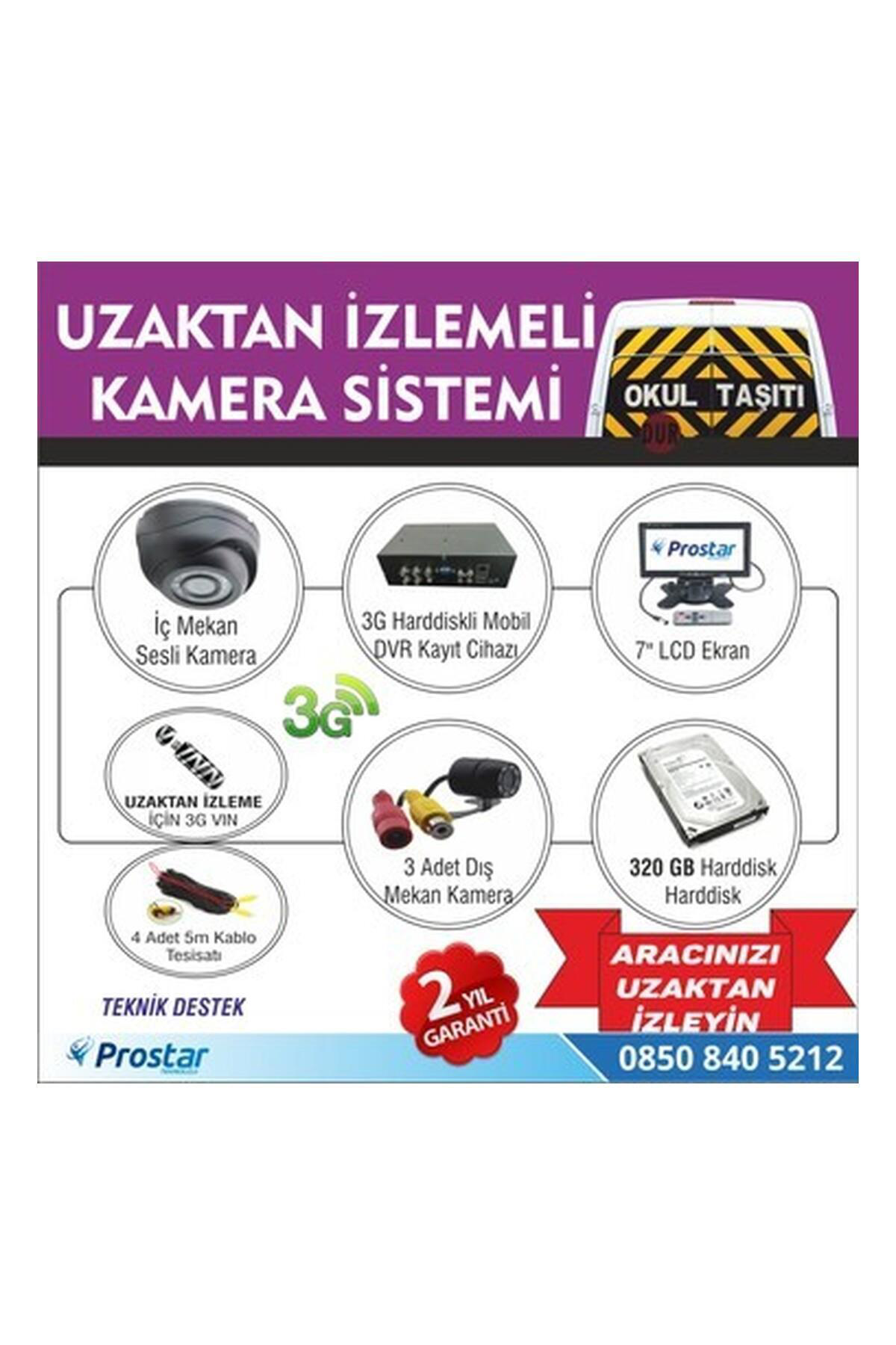 Pro Star Okul Ve Servis Taşıtları İçin 320 Gb Kayıtlı Kamera Set