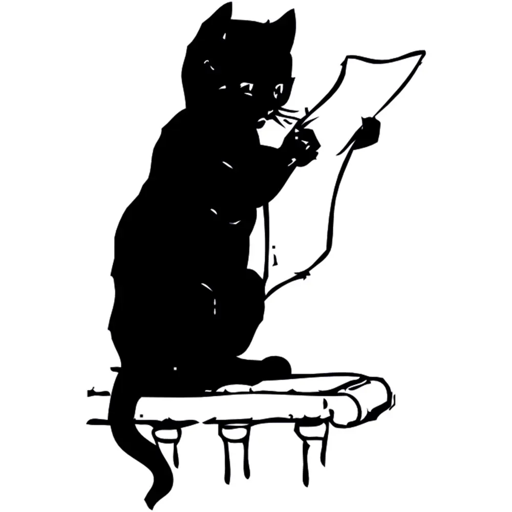 OKUYAN KEDİ FOLYO STİCKER OKUYAN KEDİ FOLYO STİCKER
