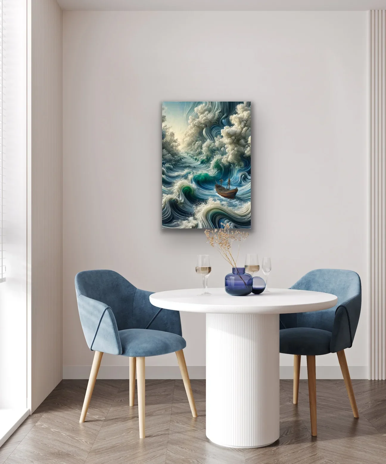 Okyanustaki Yalnız Gemi Kanvas Tablo 70x100cm - Duvar Sanatı