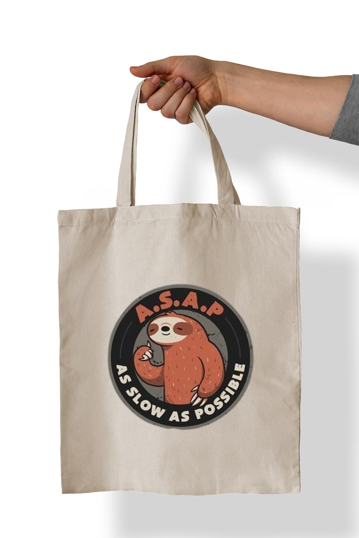 Remonz Olabildiğince Yavaş Baskılı %100 Pamuk 35X38 Cm Bez Çanta