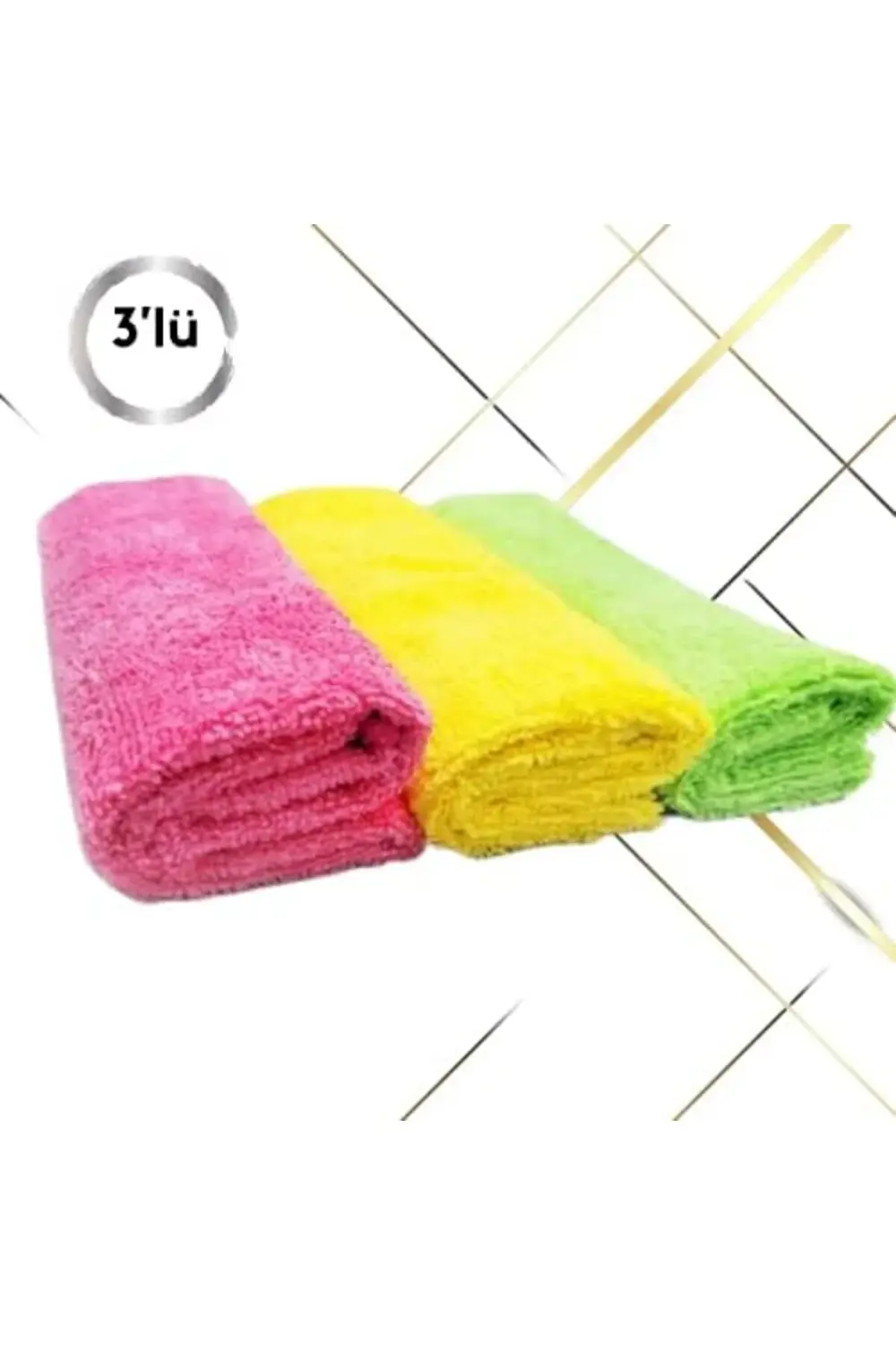 Ölçekli Temizlik Bezi 3’lü Paket Mikrofiber Genel Temizlik Bezi,