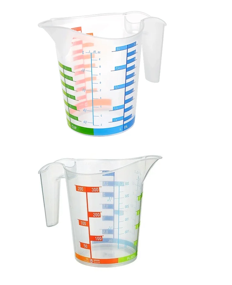 Ölçü Kabı Dereceli Renkli 1000 Ml + 300 Ml Set Ölçü Kabı Dereceli Renkli 1000 Ml + 300 Ml Set