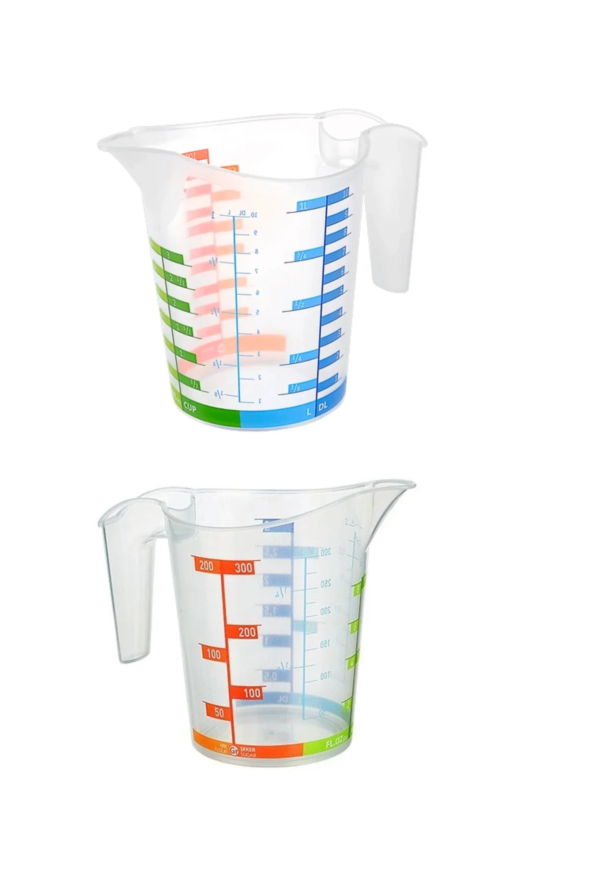 Ölçü Kabı Dereceli Renkli 1000 Ml + 300 Ml Set Ölçü Kabı Dereceli Renkli 1000 Ml + 300 Ml Set
