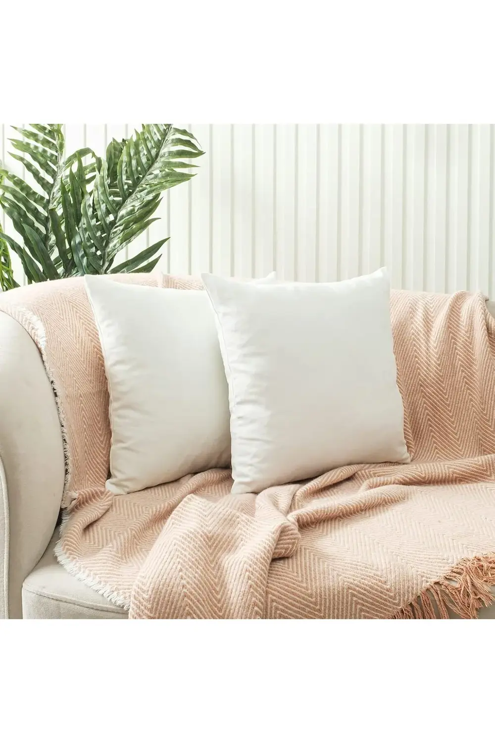 Ölçü Seçenekli 2'li Kırlent Kılıfı Dekoratif Düz Sade Kadife Doku