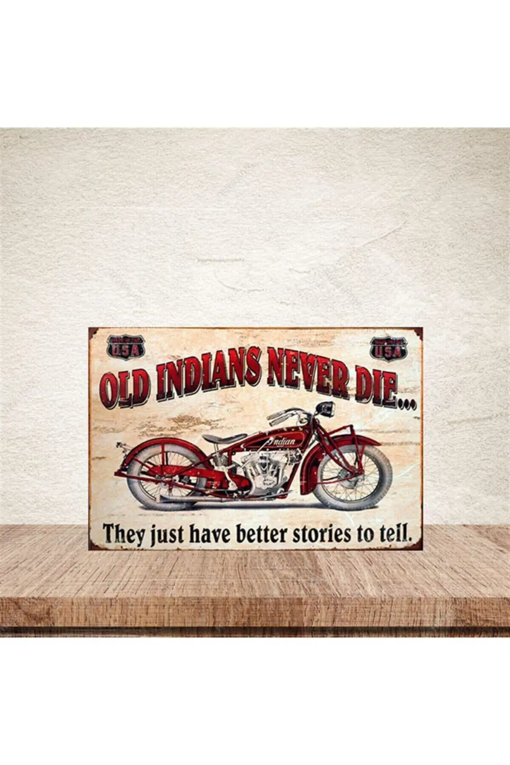 Old Indians Never Die 20-30 cm Retro Ahşap Poster