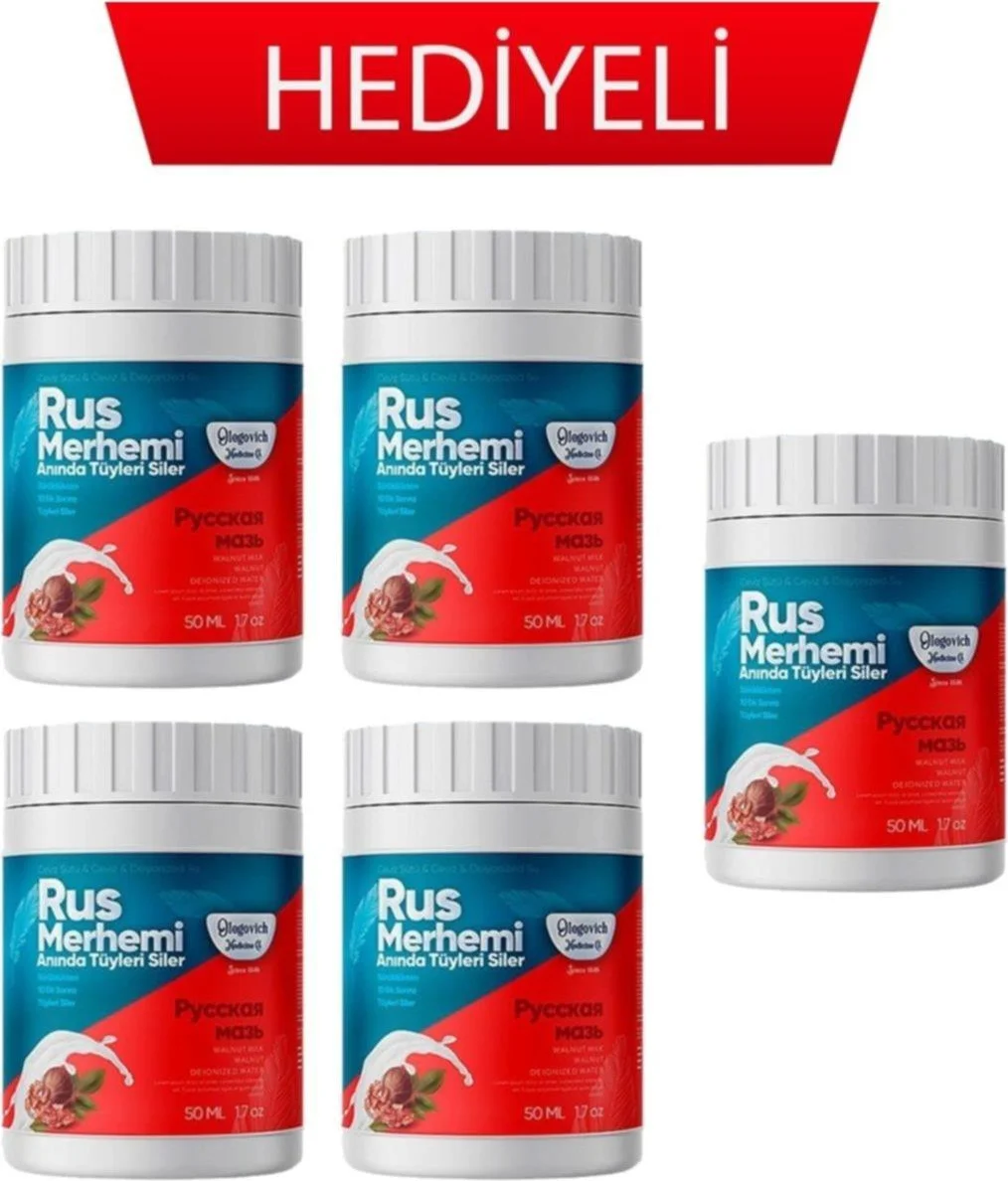 Olegovich Rus Merhemi 5'li Paket - Anında Tüy Sıyırıcı 50 ML Orjinal Bandrollü Fiyatı, Yorumları ve Özellikleri