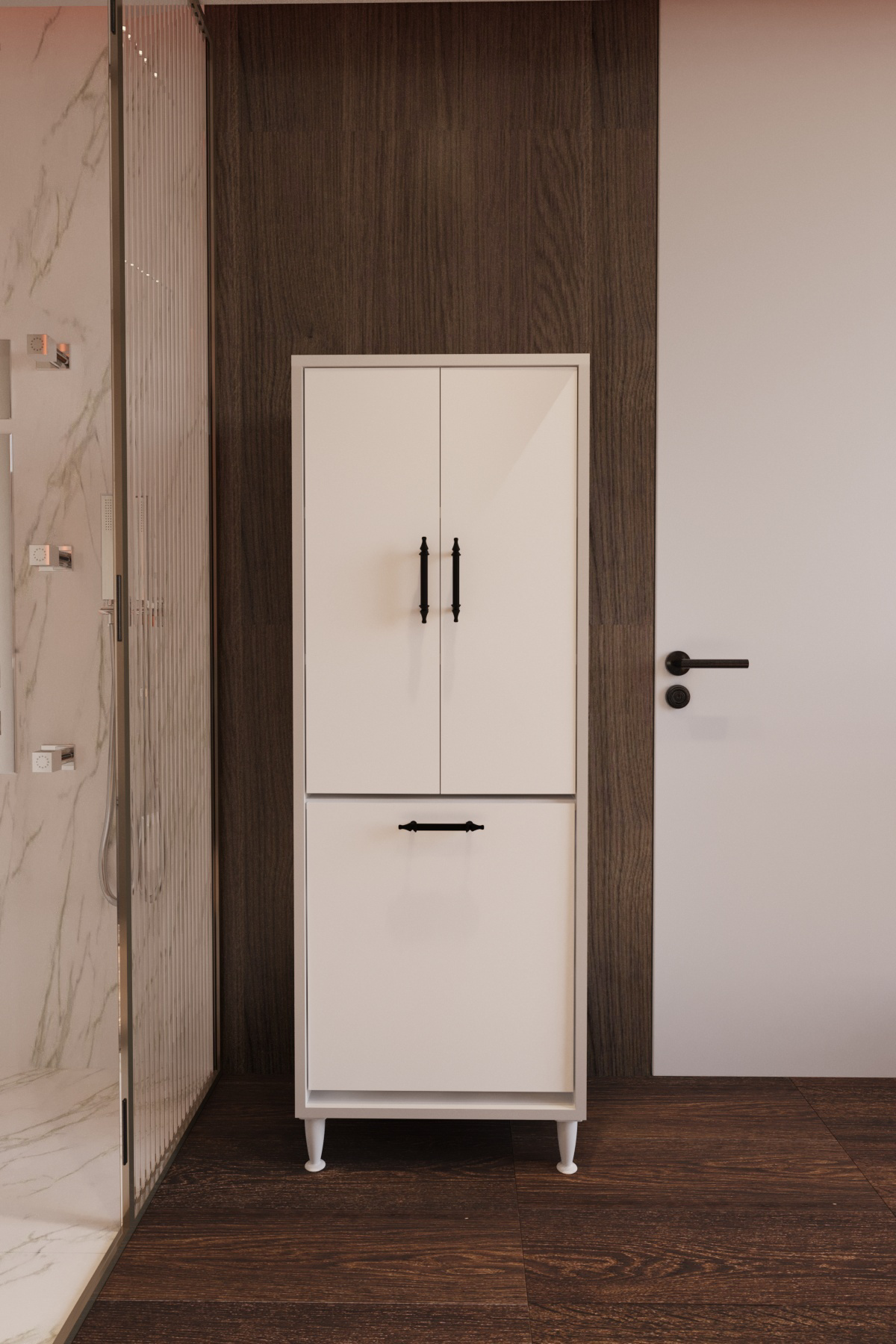 Olimpos Çamaşır Sepetli Çok Amaçlı Banyo Dolabı