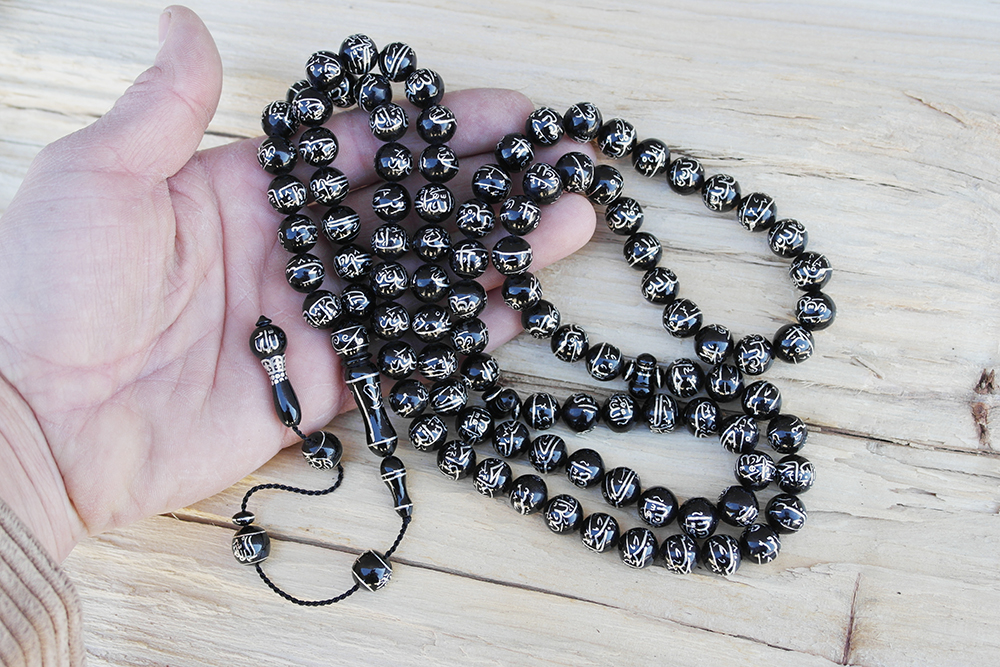 Evimdeyokyok Oltu Taşi Esmaül Hüsna  Arapça El İşçiliği  Namaz Tespihi Tdrtr