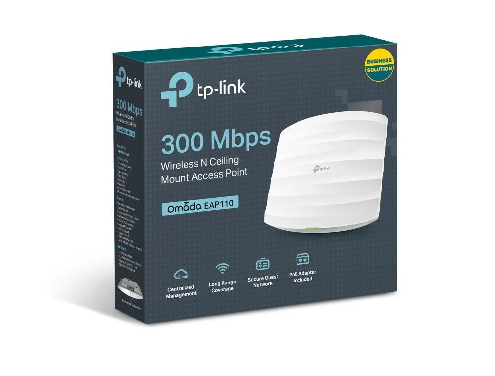 OMADA EAP110 1Port Poe 300Mbps, 2,4Ghz, Tavan tipi, Pasif Poe, Ac