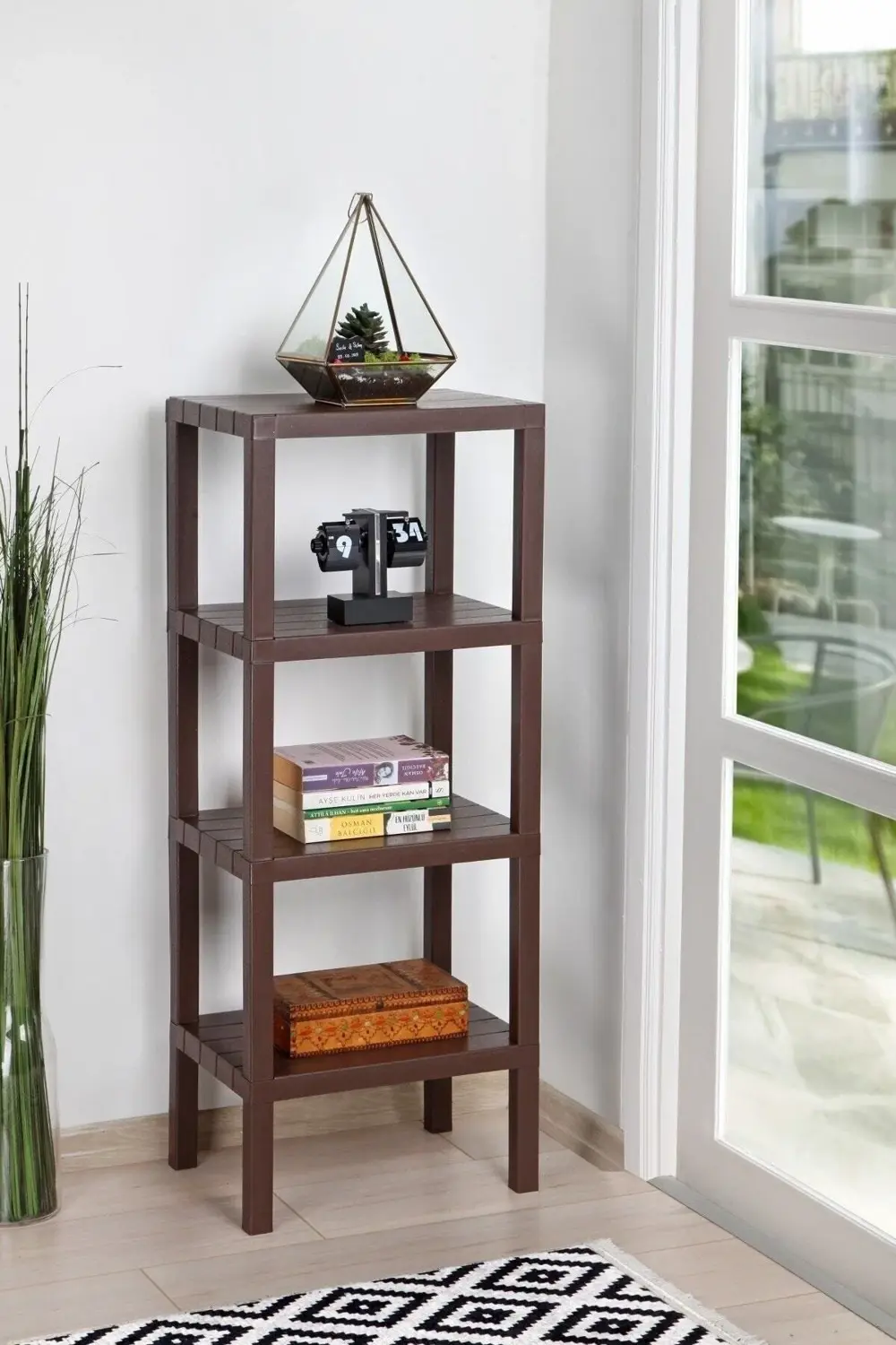 Ombeg 4 Katlı Modüler Banyo Rafı Mutfak Balkon Salon Bahçe Rafı K