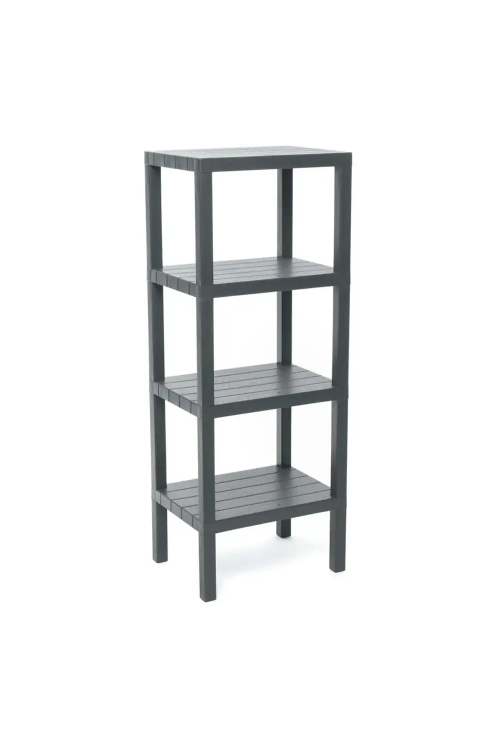 Ombeg 4 Katlı Modüler Raf Banyo Dolabı Gri Mutfak Balkon Salon Ba