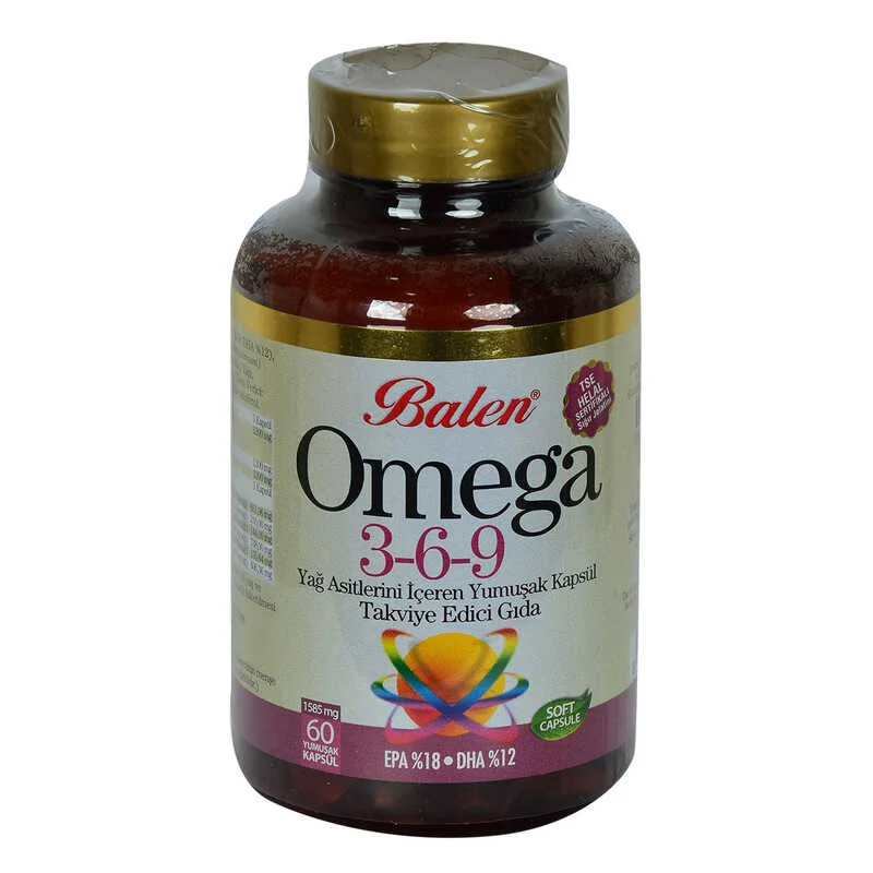 Omega 3-6-9 1585 Mg - Kalp ve Eklem Sağlığı için 60 Yumuşak Kapsül EPA-18 DHA-12