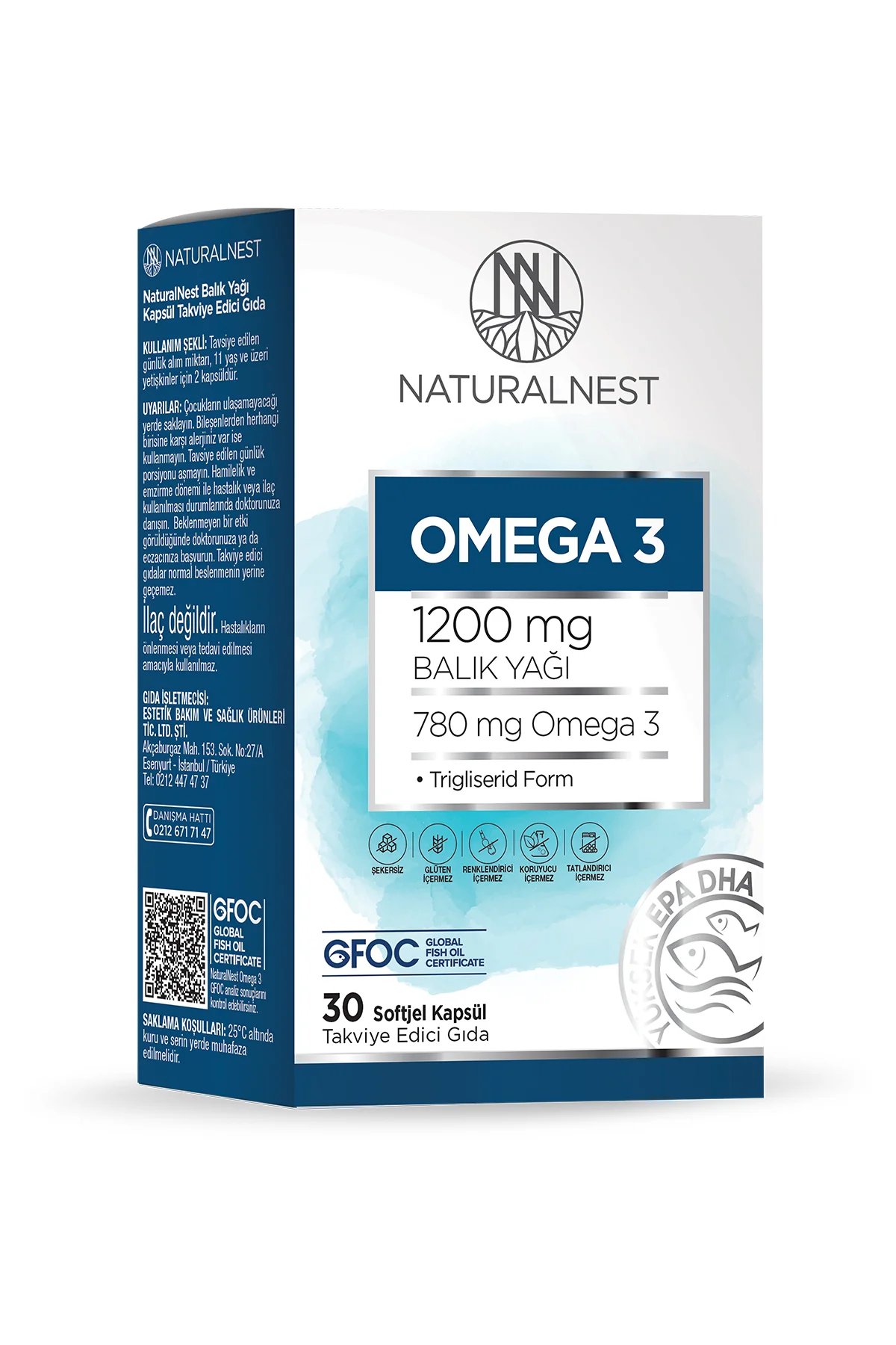 Omega 3 780 mg- 380 mg EPA- 260 mg DHA 30 Kapsül