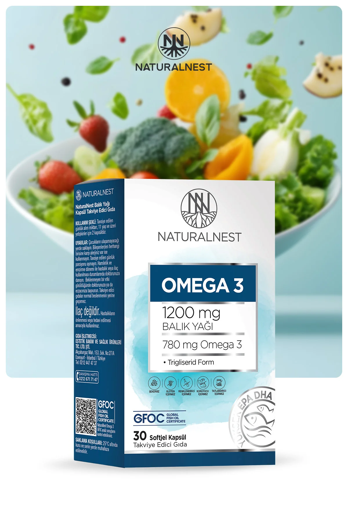 Omega 3 780 mg- 380 mg EPA- 260 mg DHA 30 Kapsül