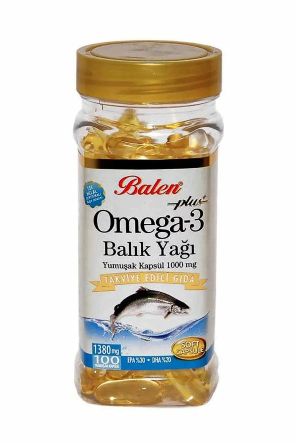 Omega 3 Balık Yağı 1000 Mg 100 Kapsül Tse Helal Sertifikalı