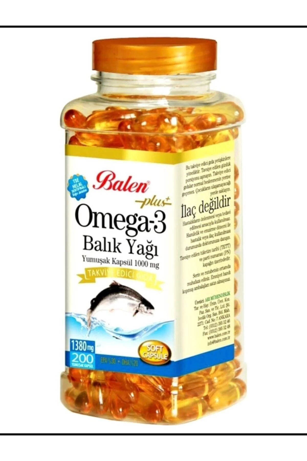 Omega 3 Balık Yağı 200 Adet 1380 Mg