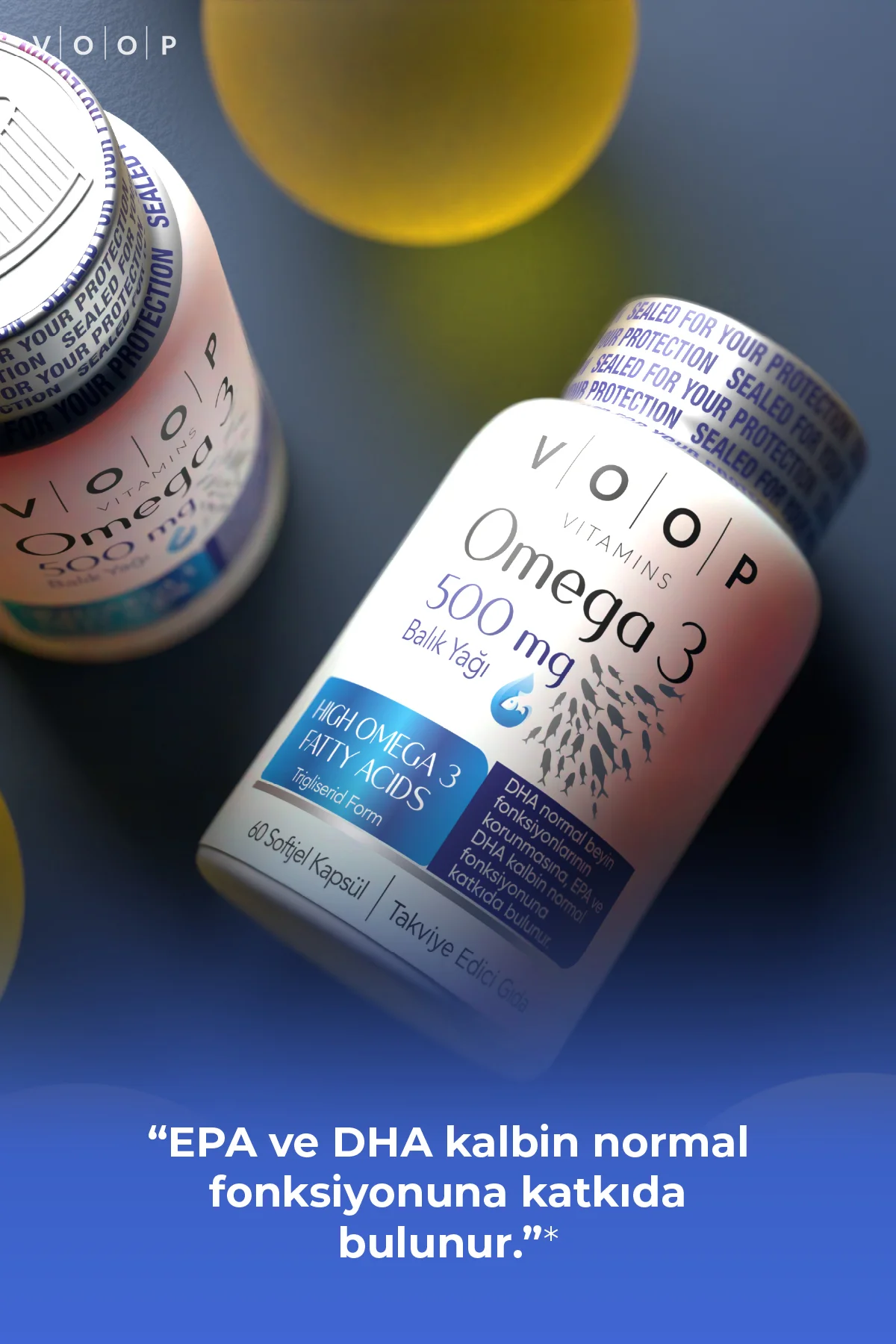 Omega 3 Balık Yağı | Yüksek EPA & DHA - 500 Mg 60 Kapsül