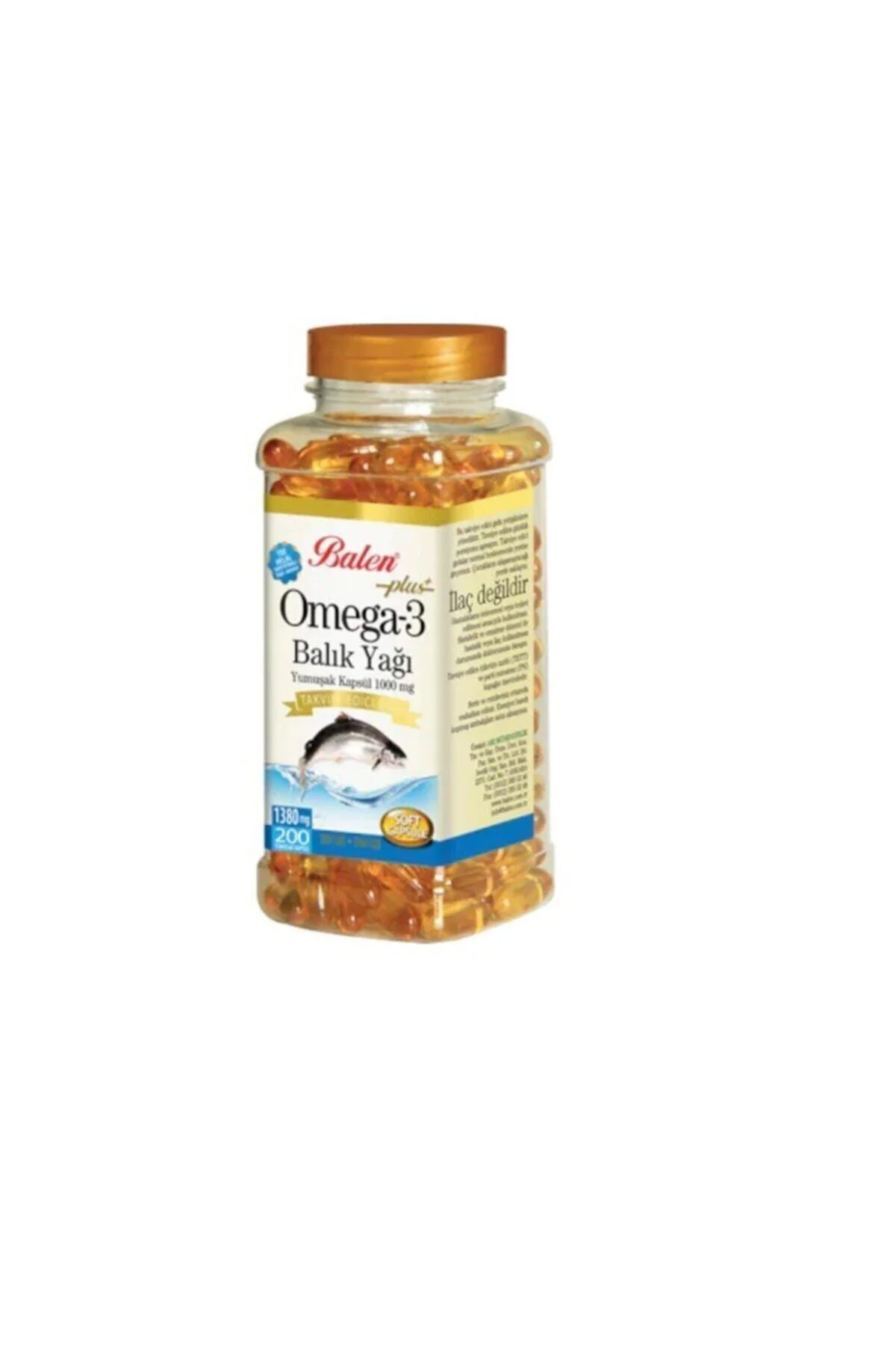 Omega 3 Balık Yağı Yumuşak Kapsül 1000 Mg Takviye Edici Gıda