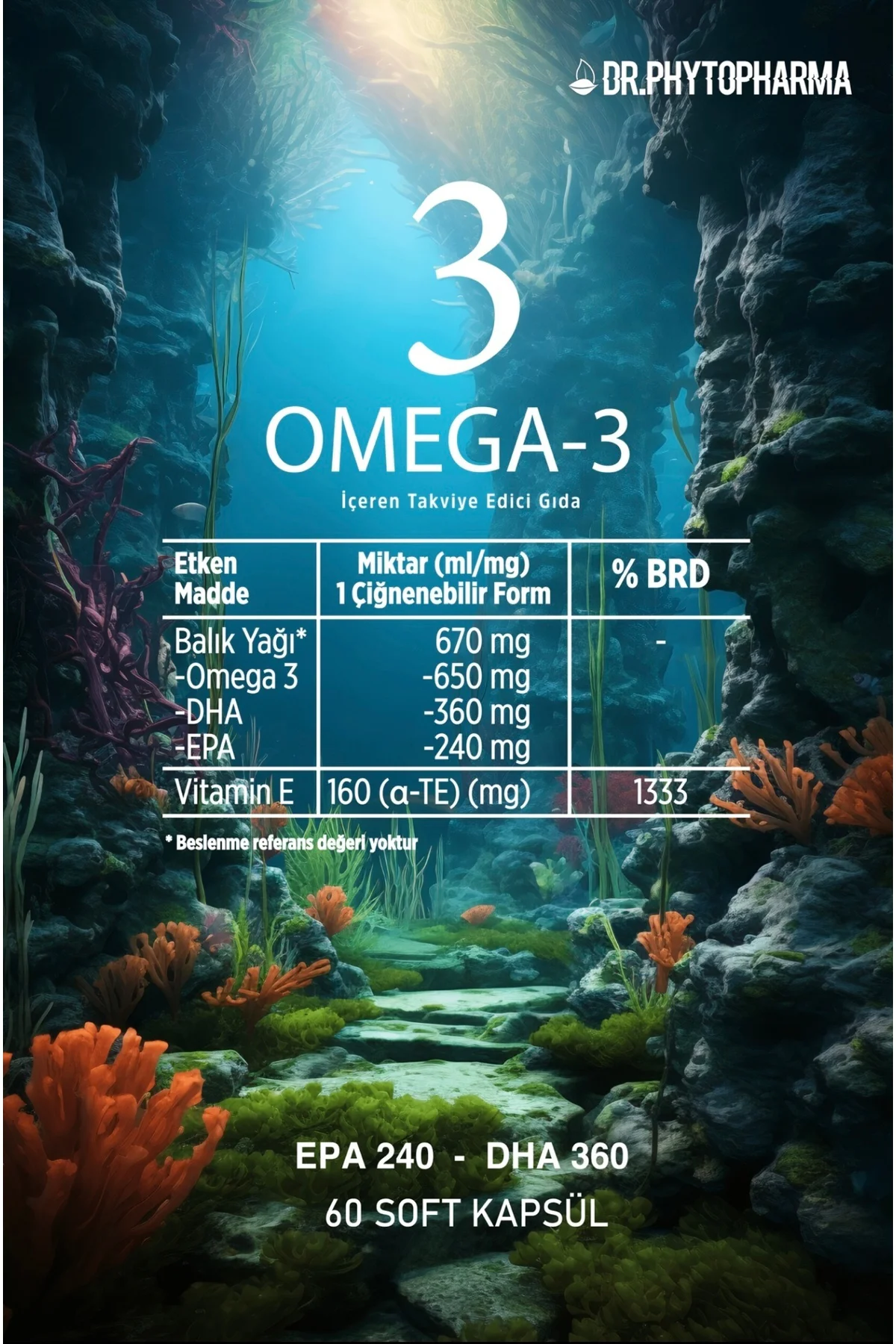 Omega-3 Epa Dha Ve Vitamin E Içeren 60 Adet Çiğnenebilir Soft Jel