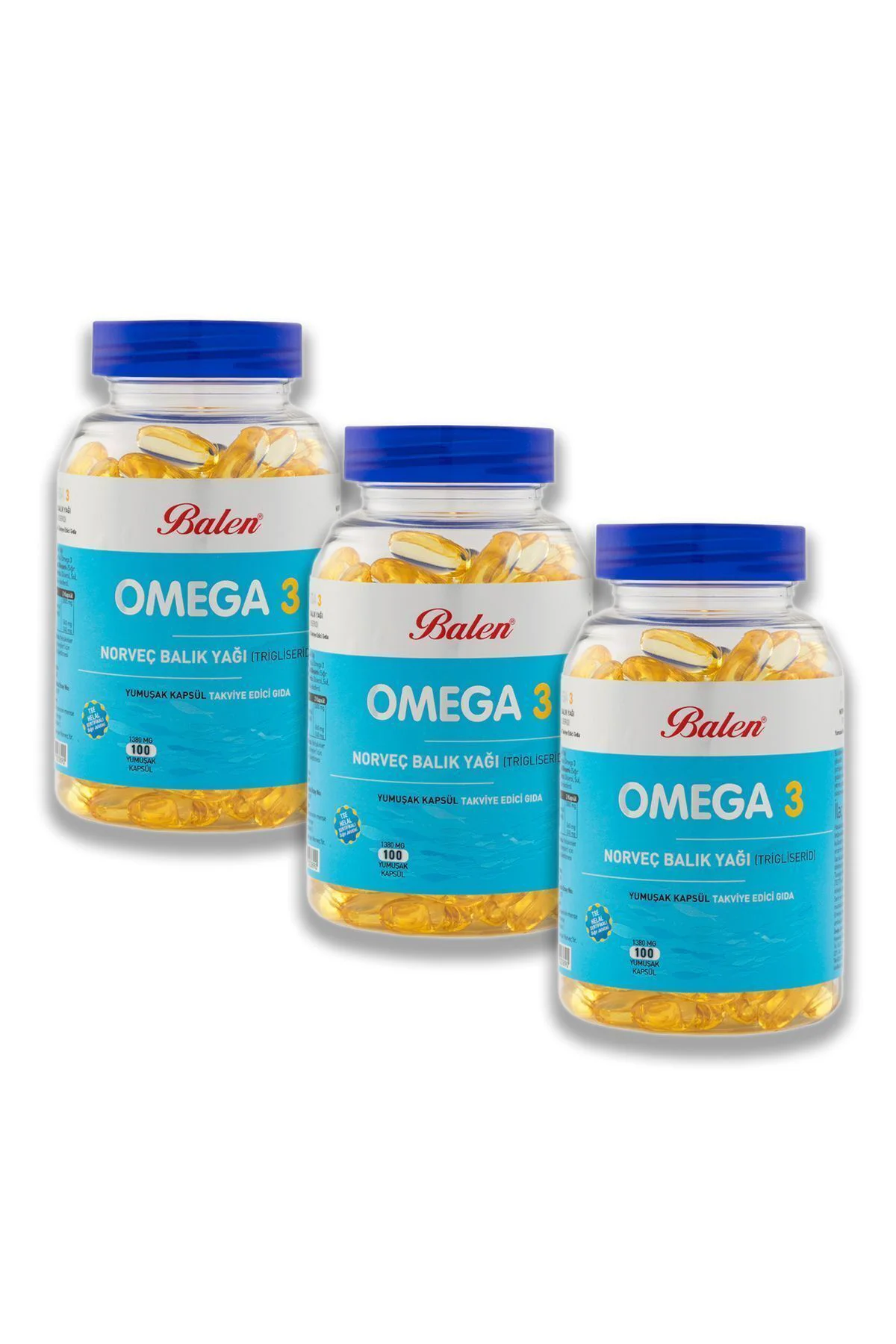 Omega 3 Norveç Balık Yağı 1380 Mg 100 Kapsül X 3 Adet