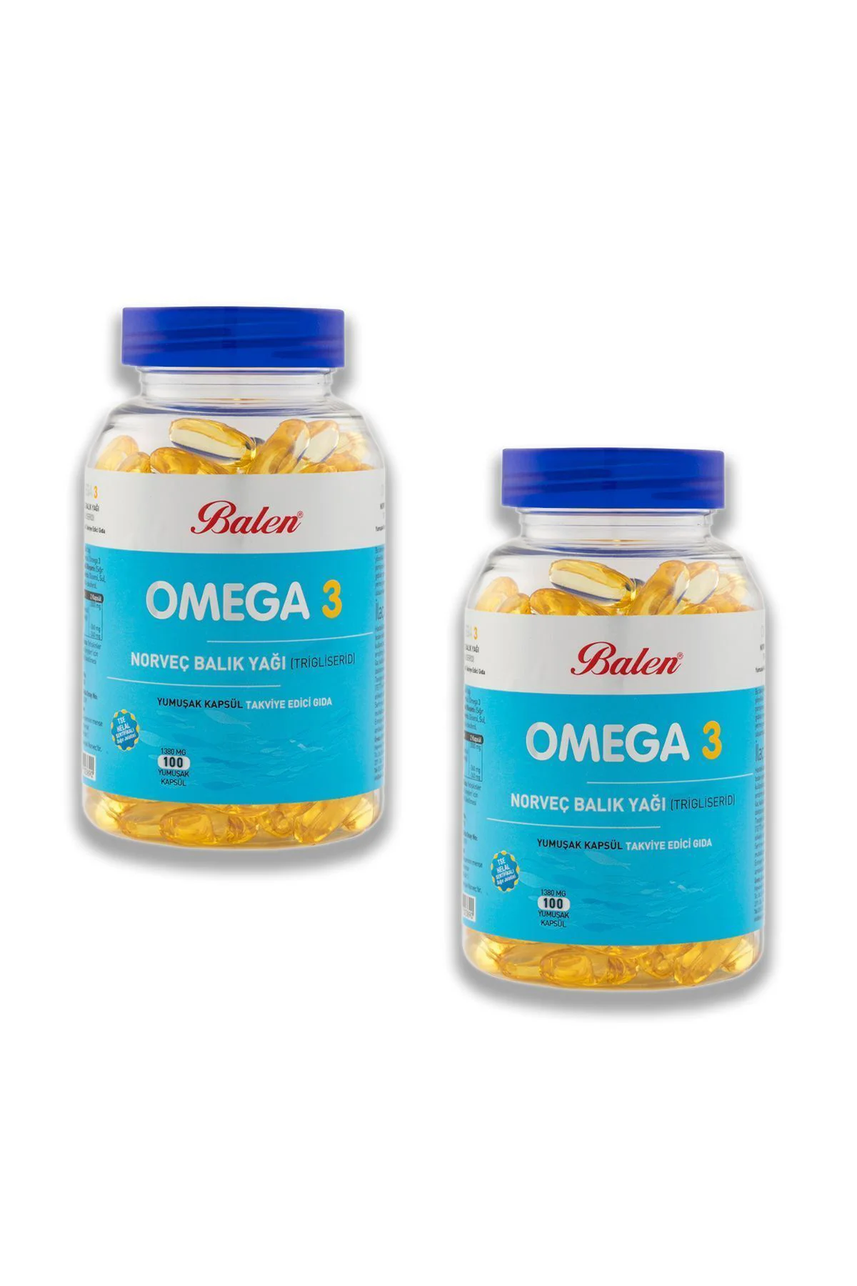 Omega 3 Norveç Balık Yağı 1380 Mg 100 Kapsül X 2 Adet