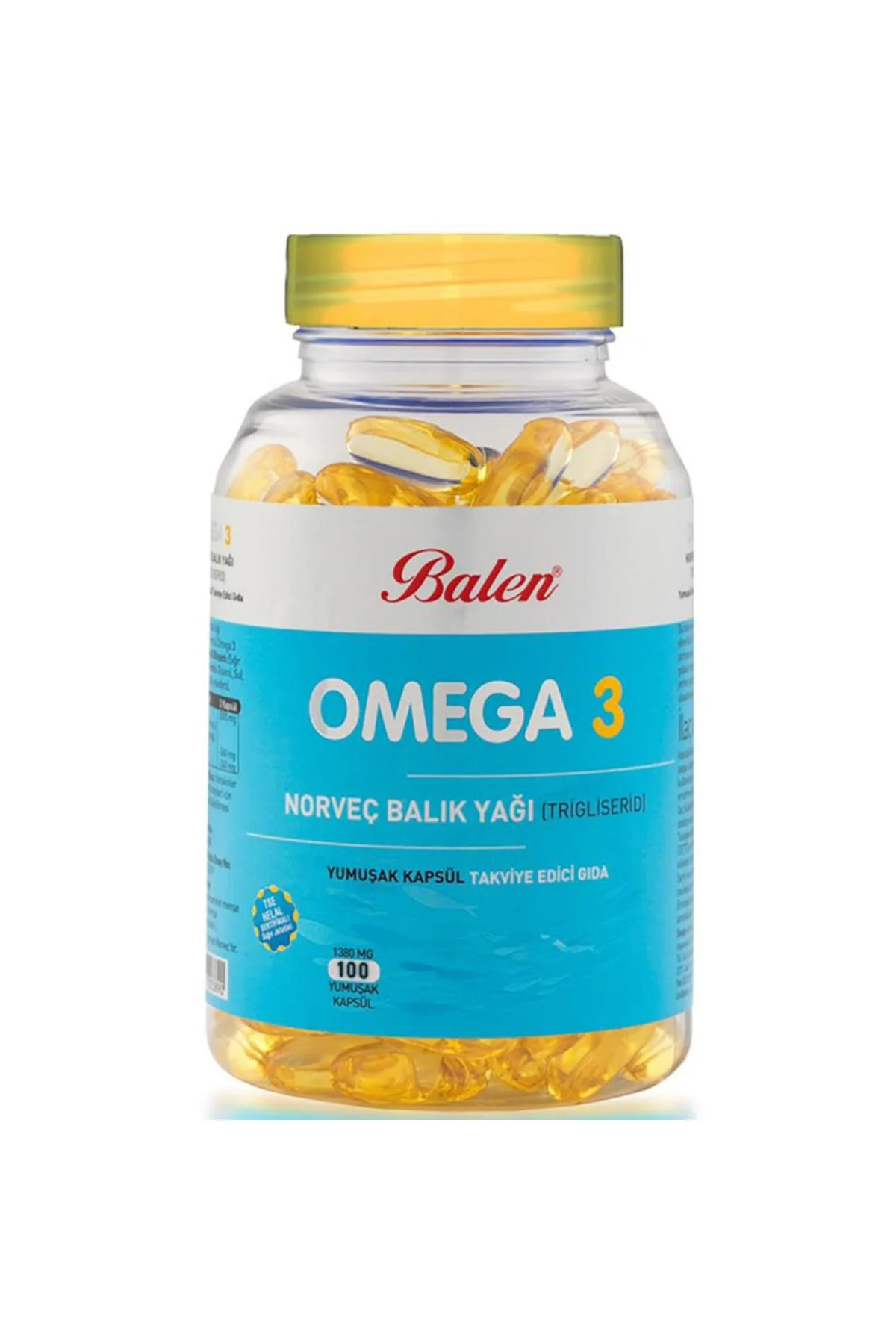 Omega 3 Norveç Balık Yağı 1380 Mg 100 Kapsül (Trigliserid)