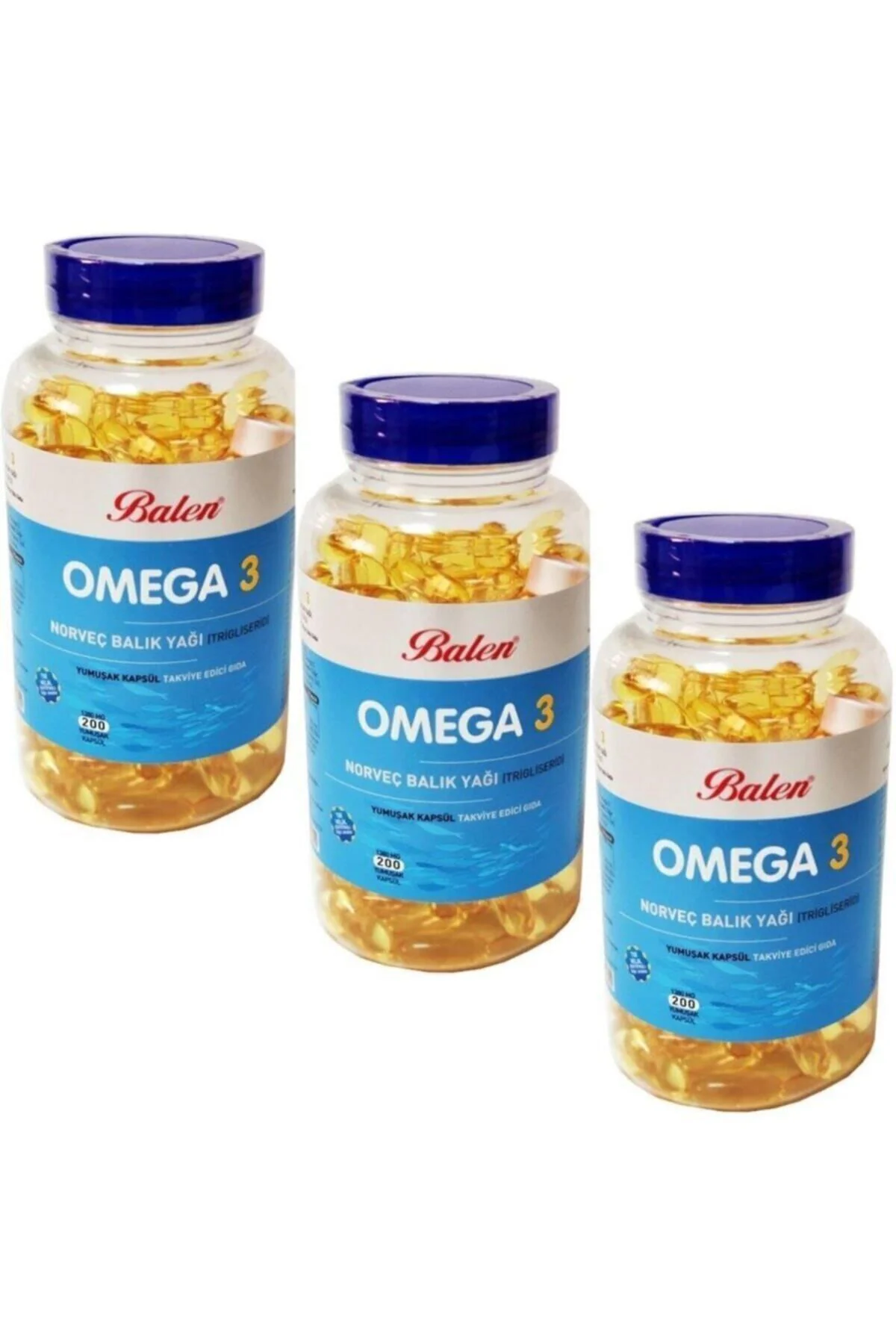 Omega 3 Norveç Balık Yağı(trigliserid)yum.kap.1380mg*200*3 Adet
