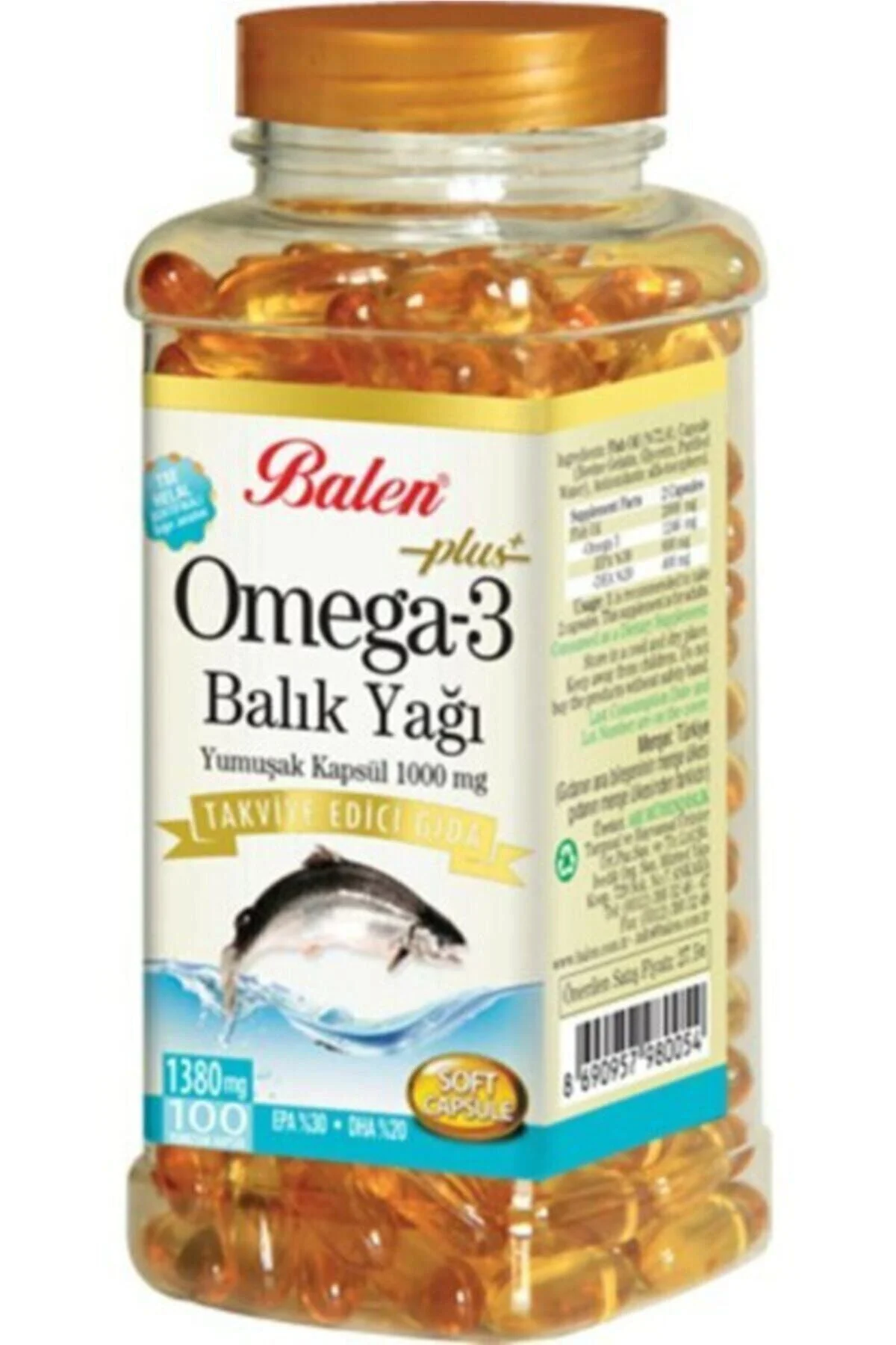 Omega-3 Plus+ Balık Yağı 100 Kapsül