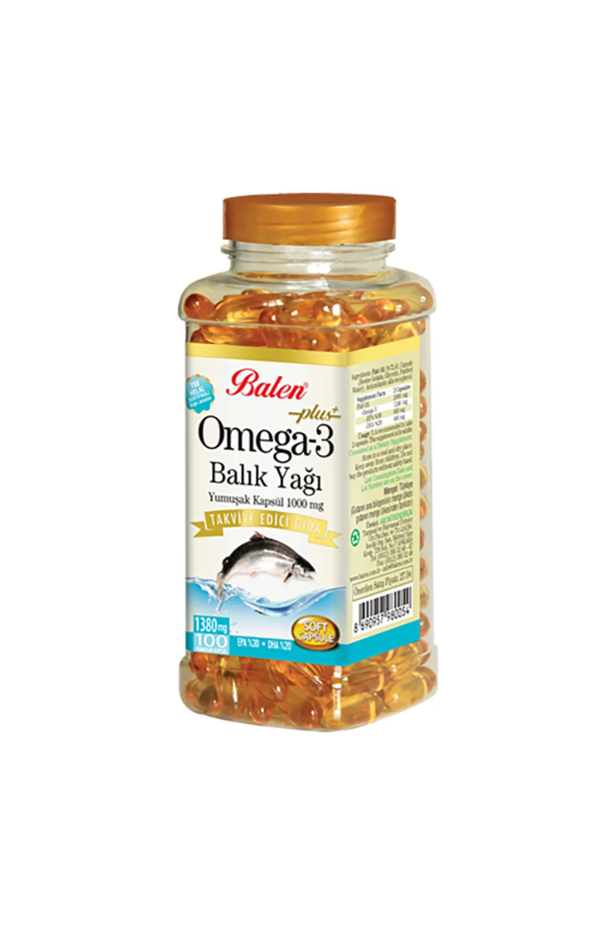 Omega 3 Plus Balık Yağı 1380 Mg*100 Kapsül