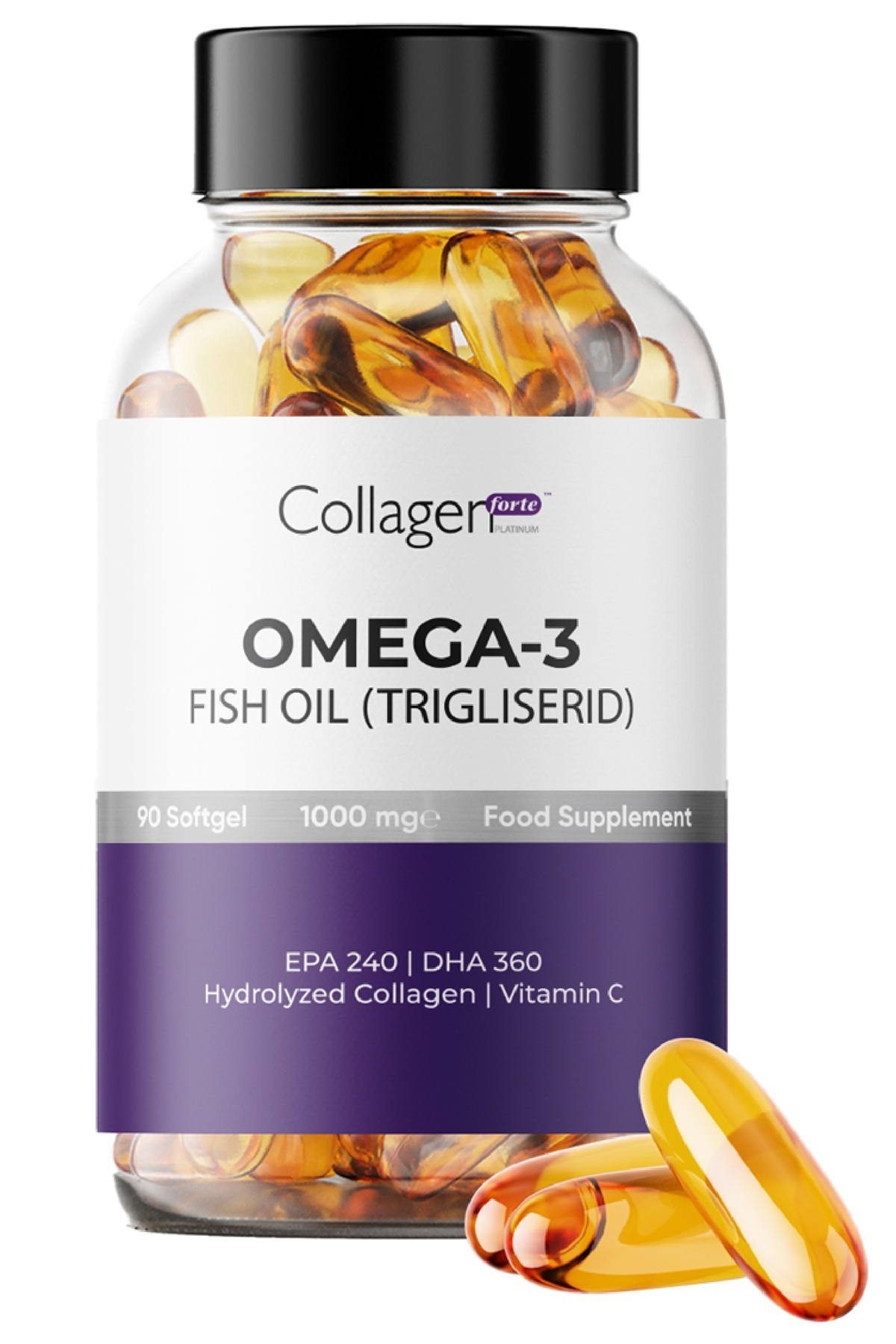 Omega-3 Premium Fish Oil 90 Softgel X 1000mg, Balık Yağı, Hidroli