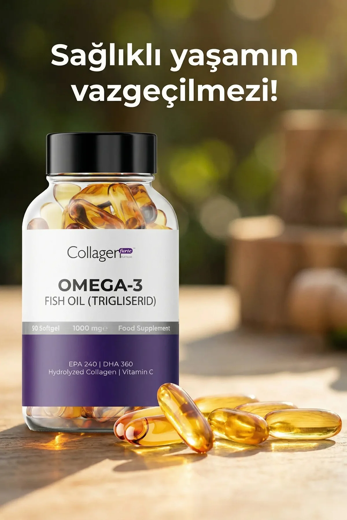 Omega-3 Premium Fish Oil 90 Softgel X 1000mg, Balık Yağı, Hidroli
