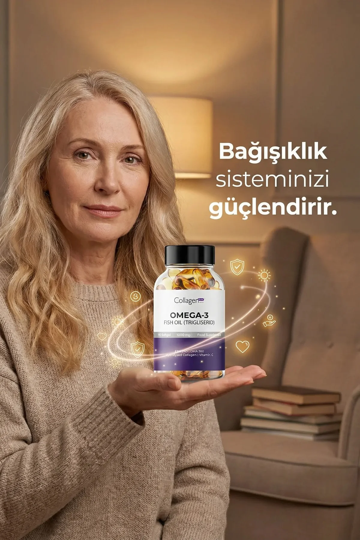 Omega-3 Premium Fish Oil 90 Softgel X 1000mg, Balık Yağı, Hidroli