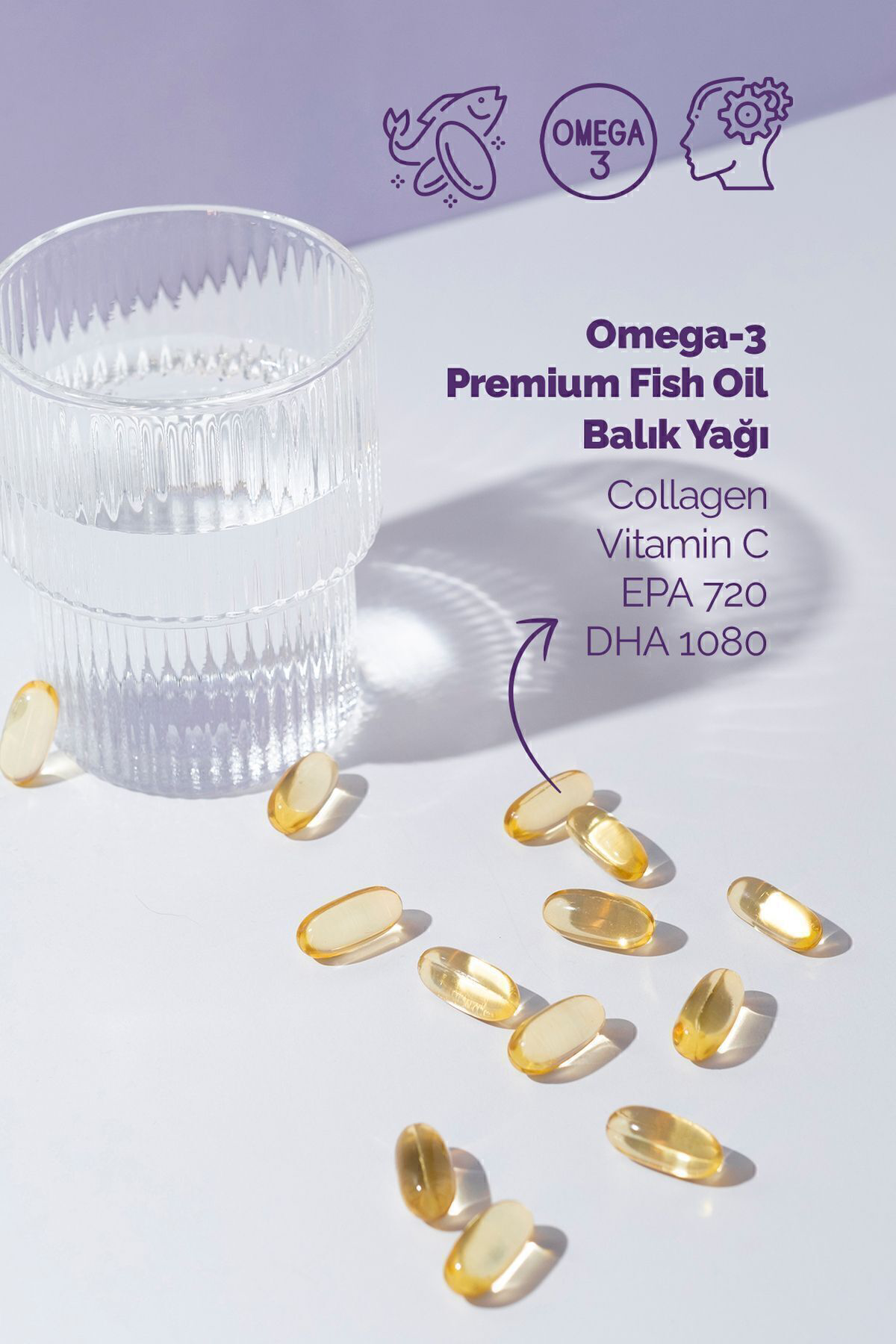 Omega-3 Premium Fish Oil 90 Softgel X 1000mg, Balık Yağı, Hidroli