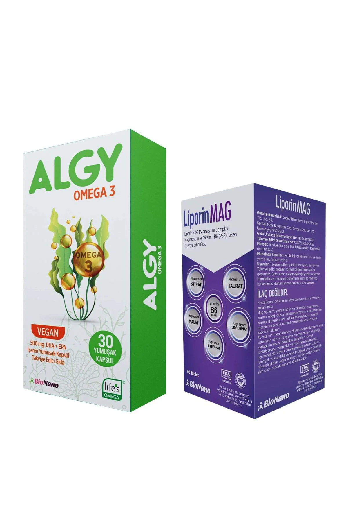 Omega 3 ve LiporinMAG Magnezyum Complex Omega 3 ve LiporinMAG Magnezyum Complex
