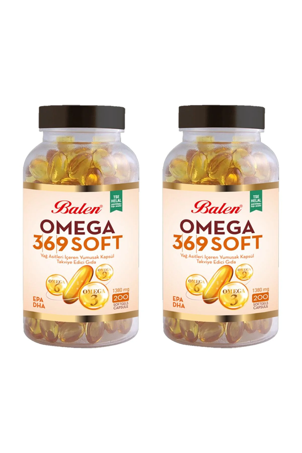 Omega 3,6,9 Soft Yağ Asitleri İçeren Yumuşak Kapsül 1380 MG*200 x2 ADET