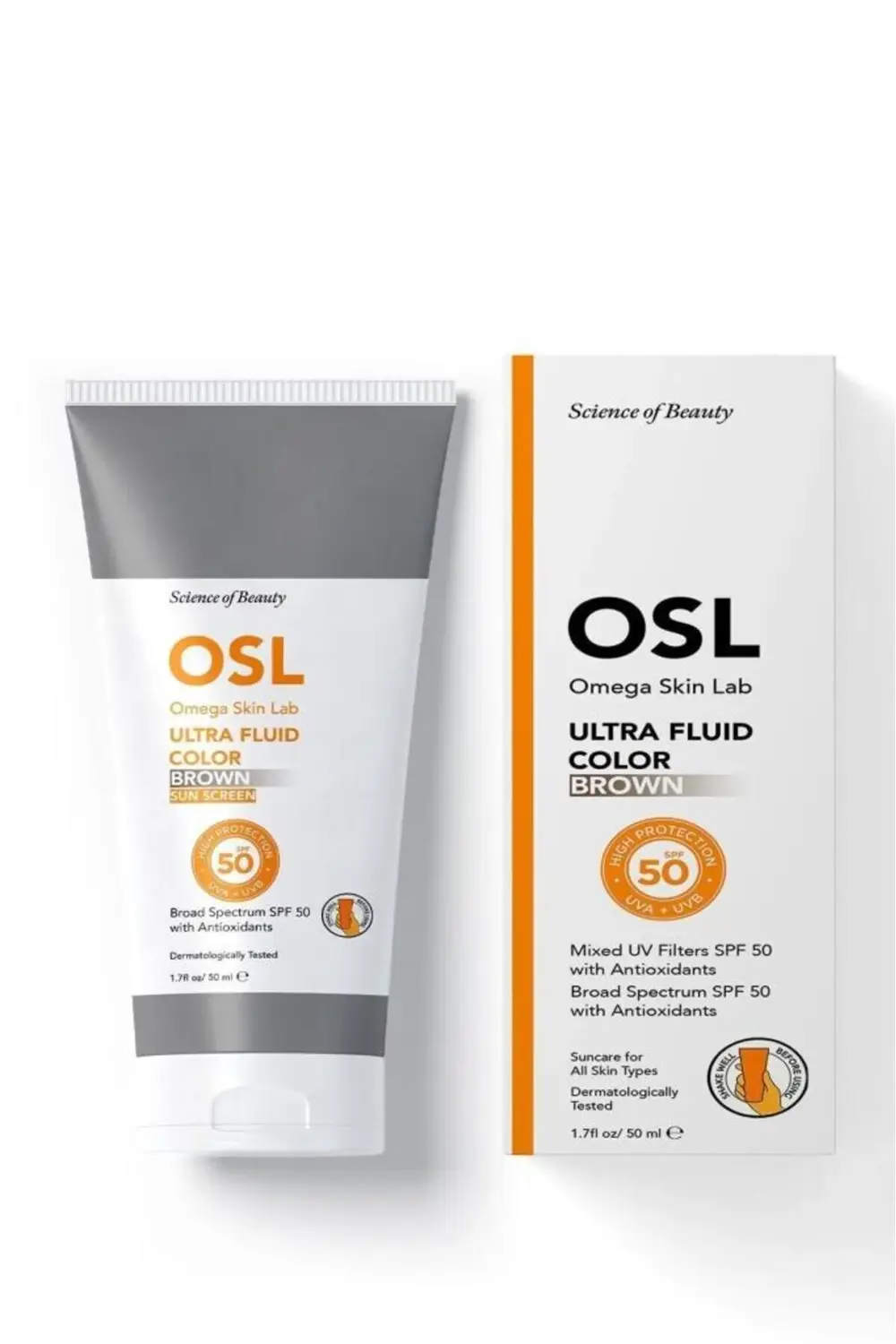 Omega Skın Lab Ultra Fluid Color Brown Spf50 50 ml