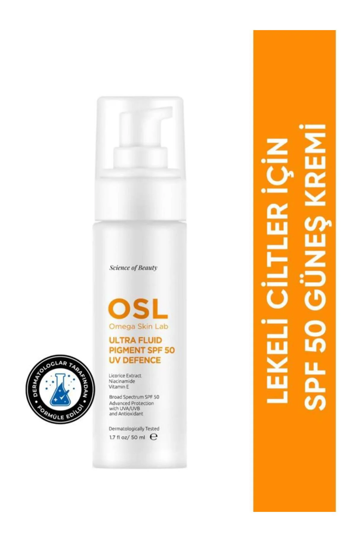 Omega Skin Lab Ultrafluid Pigment Spf50 50ml (LEKELİ CİLTLER İÇİN GÜNEŞ KREMİ)