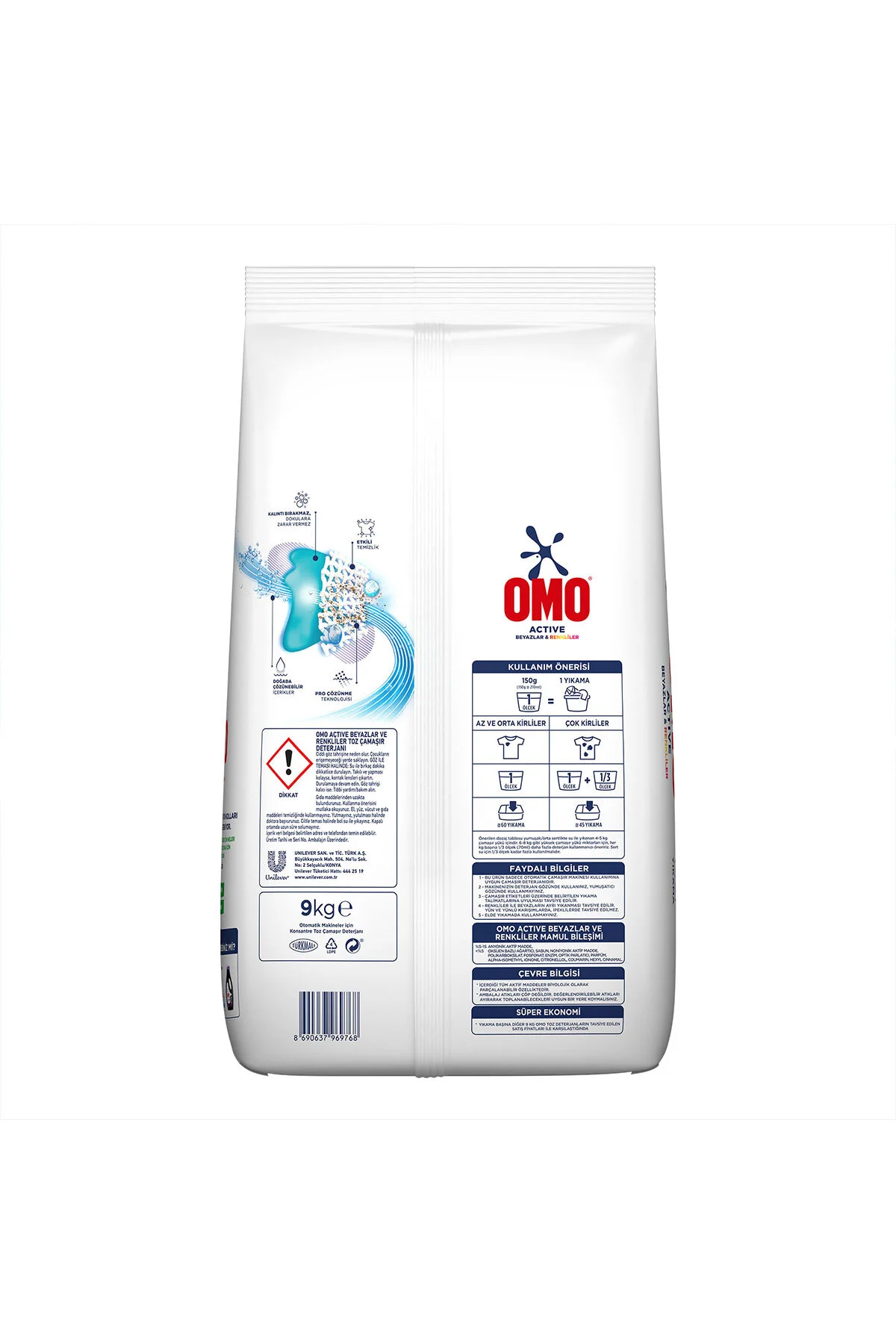 OMOActive Beyazlar & Renkliler Toz Deterjanı 9 Kg