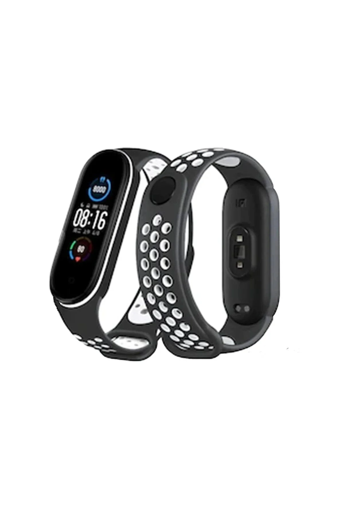 Omr Xiaomi Mi Band 4 Spor Delikli Kordon - Siyah-Beyaz Omr Xiaomi Mi Band 4 Spor Delikli Kordon - Siyah-Beyaz