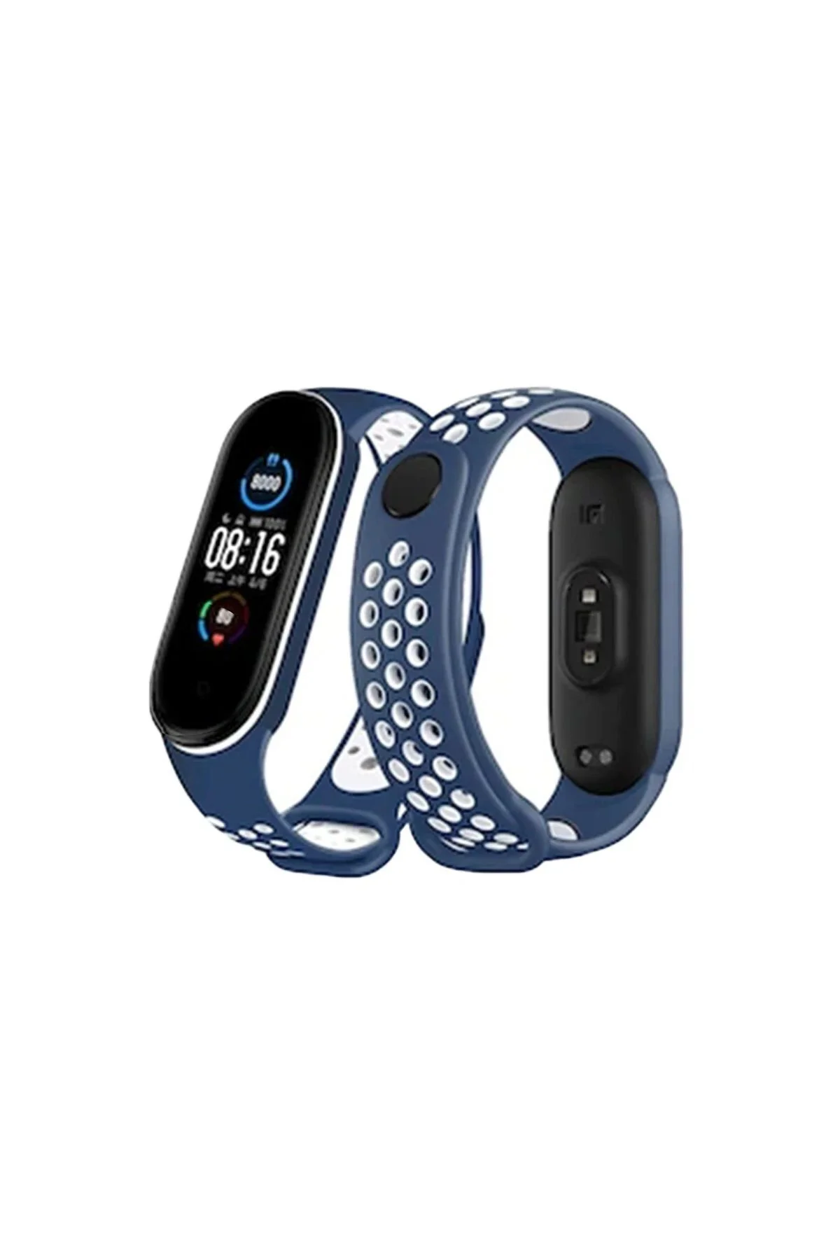 Omr Xiaomi Mi Band 4 Spor Delikli Kordon - Lacivert-Beyaz