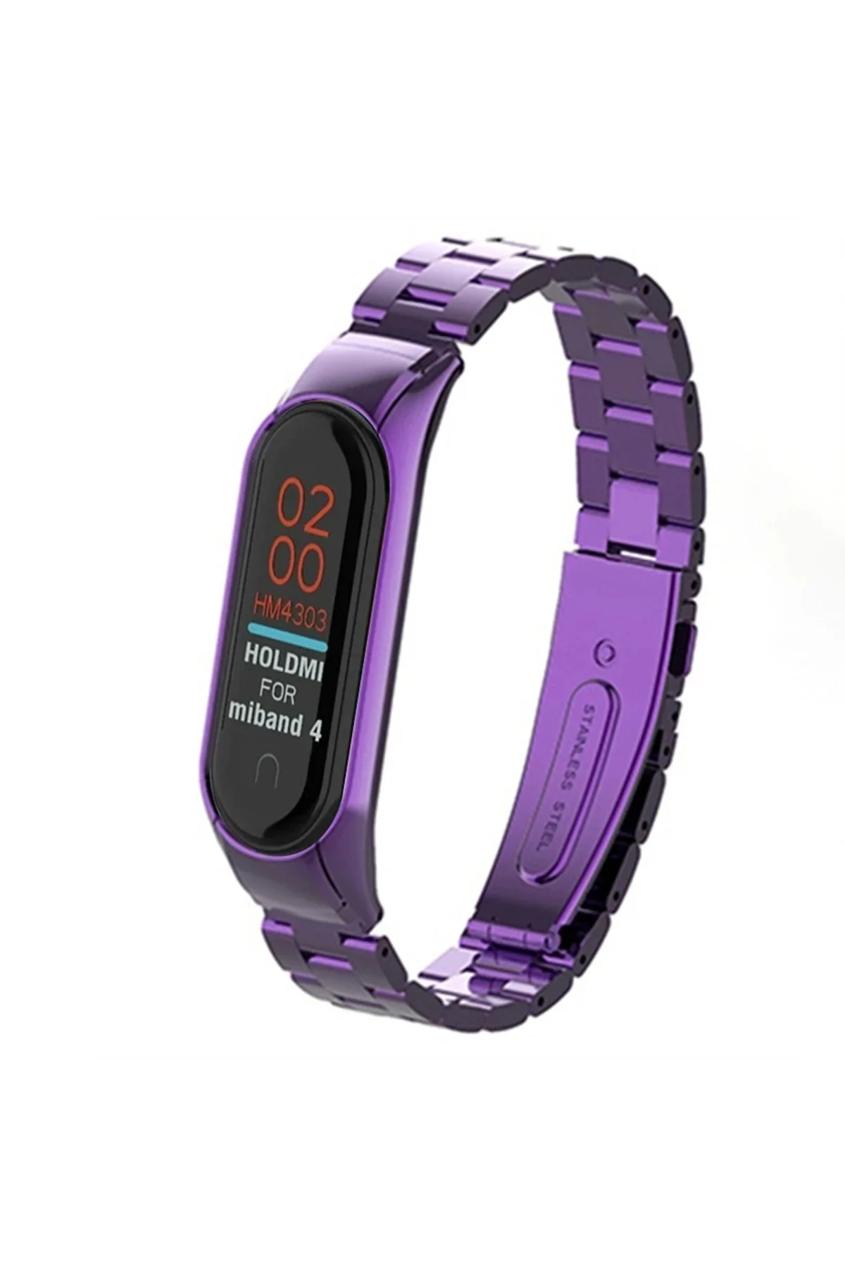 Omr Xiaomi Mi Band 4 Metal Baklalı Kordon - Mor Omr Xiaomi Mi Band 4 Metal Baklalı Kordon - Mor