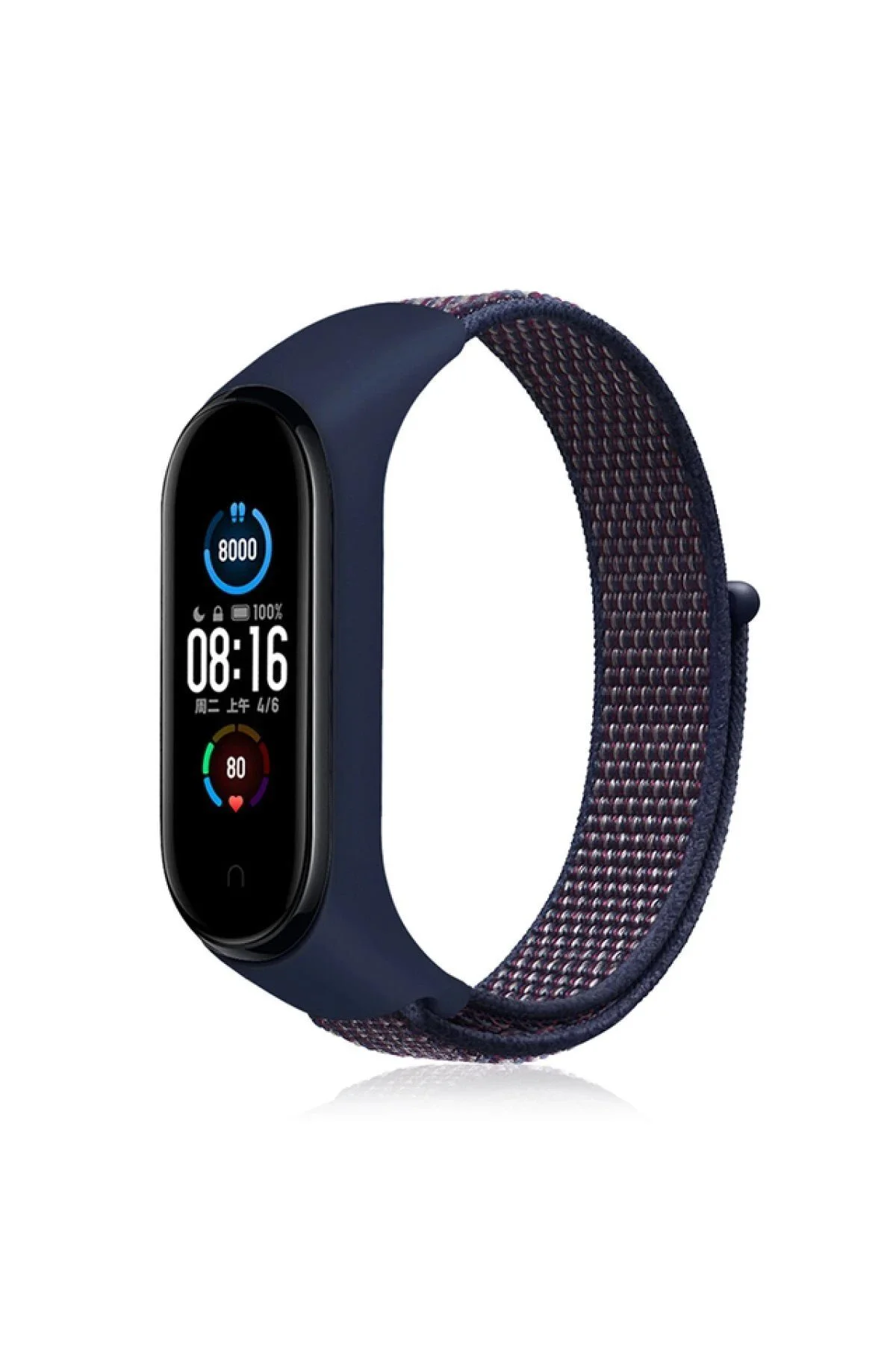 Omr Xiaomi Mi Band 4 Hasırlı Cırtcırtlı Kordon - Lacivert-Mor Omr Xiaomi Mi Band 4 Hasırlı Cırtcırtlı Kordon - Lacivert-Mor