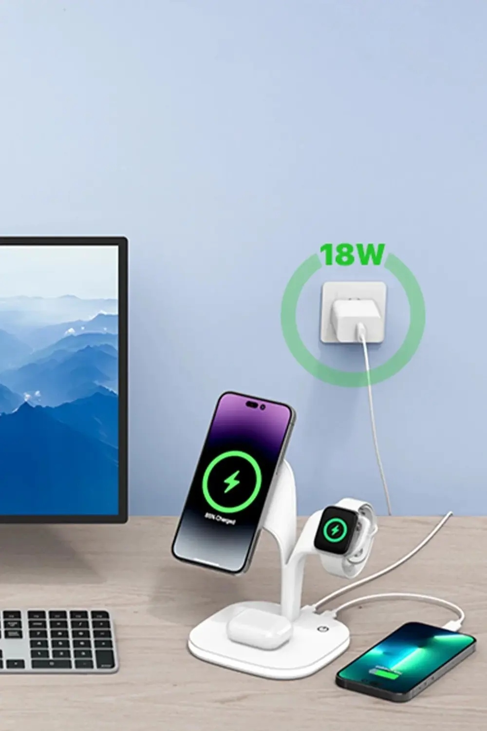 OMR02 YM-UD22 Kablosuz Şarj Masaüstü Set - Siyah