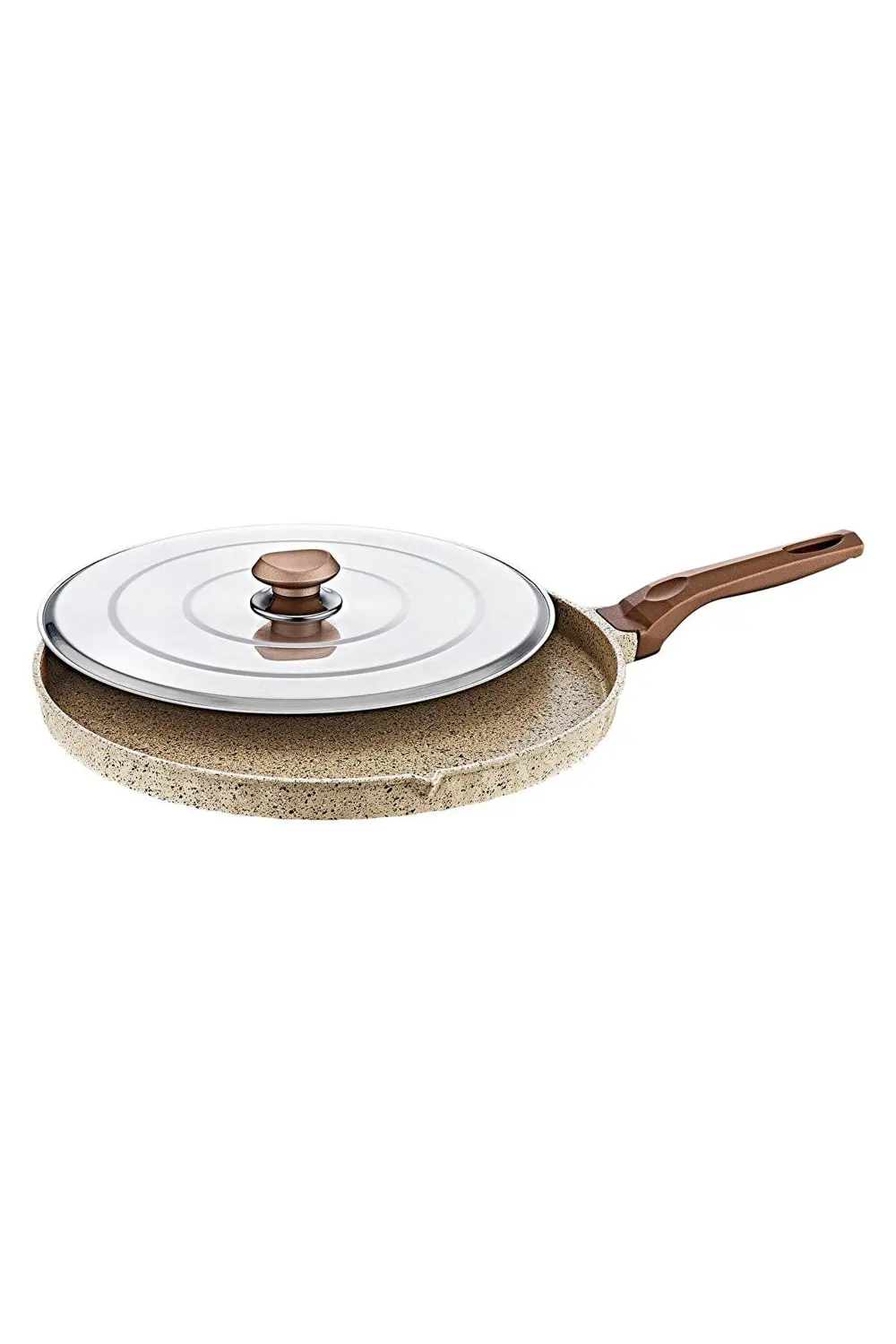 OMS 3293 Granit Döküm Hamsi ve Balık Tavası 34 Cm Bej