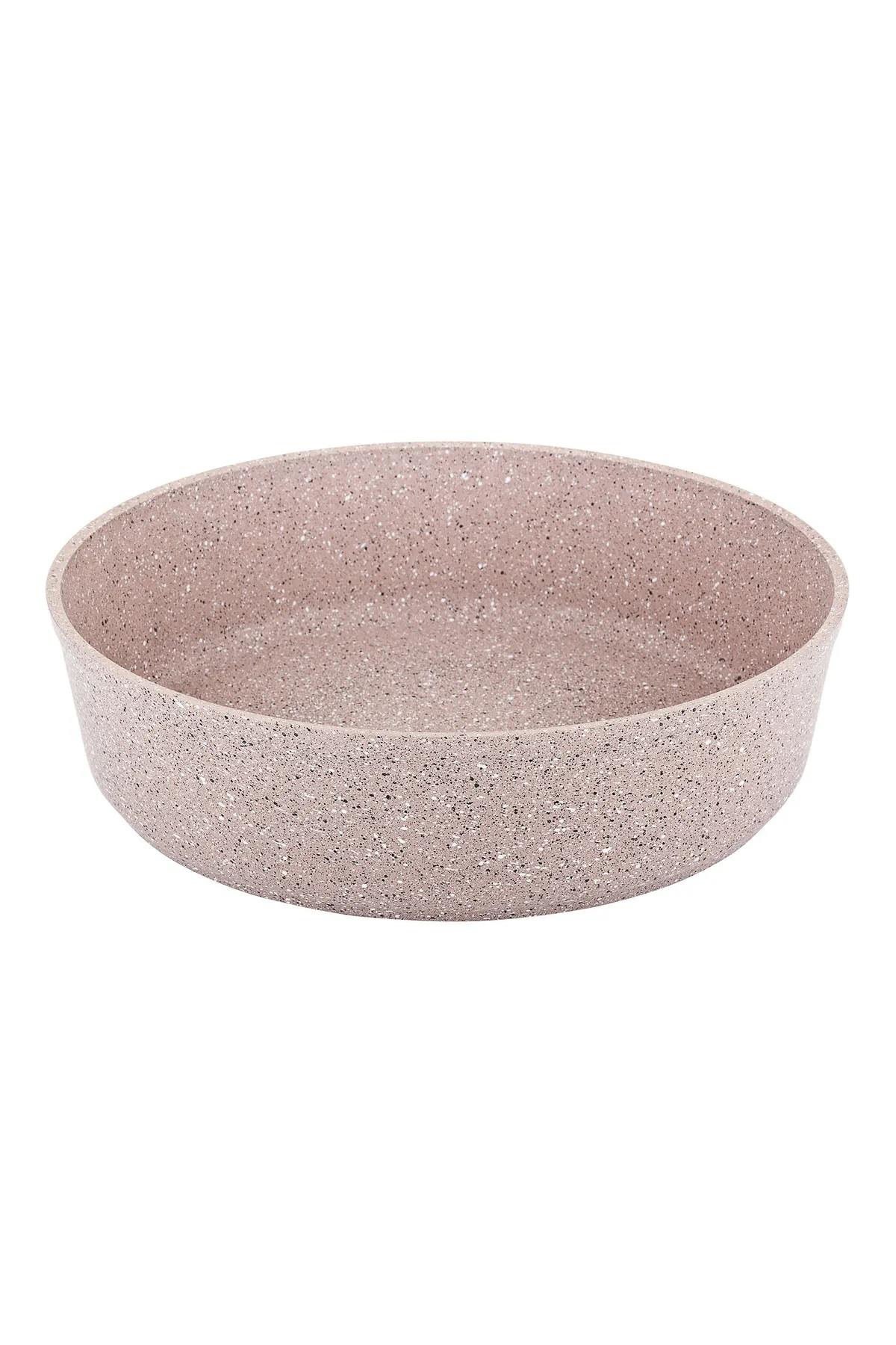 Oms  3411 Granit Yuvarlak Fırın Tepsisi 28 Cm Sütlü Kahve 