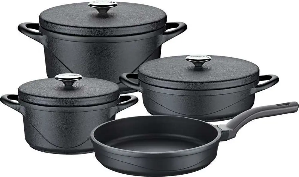 Oms 3557 Wave Quartz Prime 7 Parça Biogranit Döküm Tencere Seti