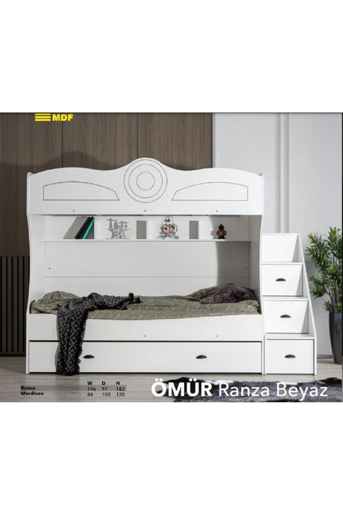 ÖMÜR MDF MERDİVENLİ RANZA Fiyatı, Yorumları ve Özellikleri