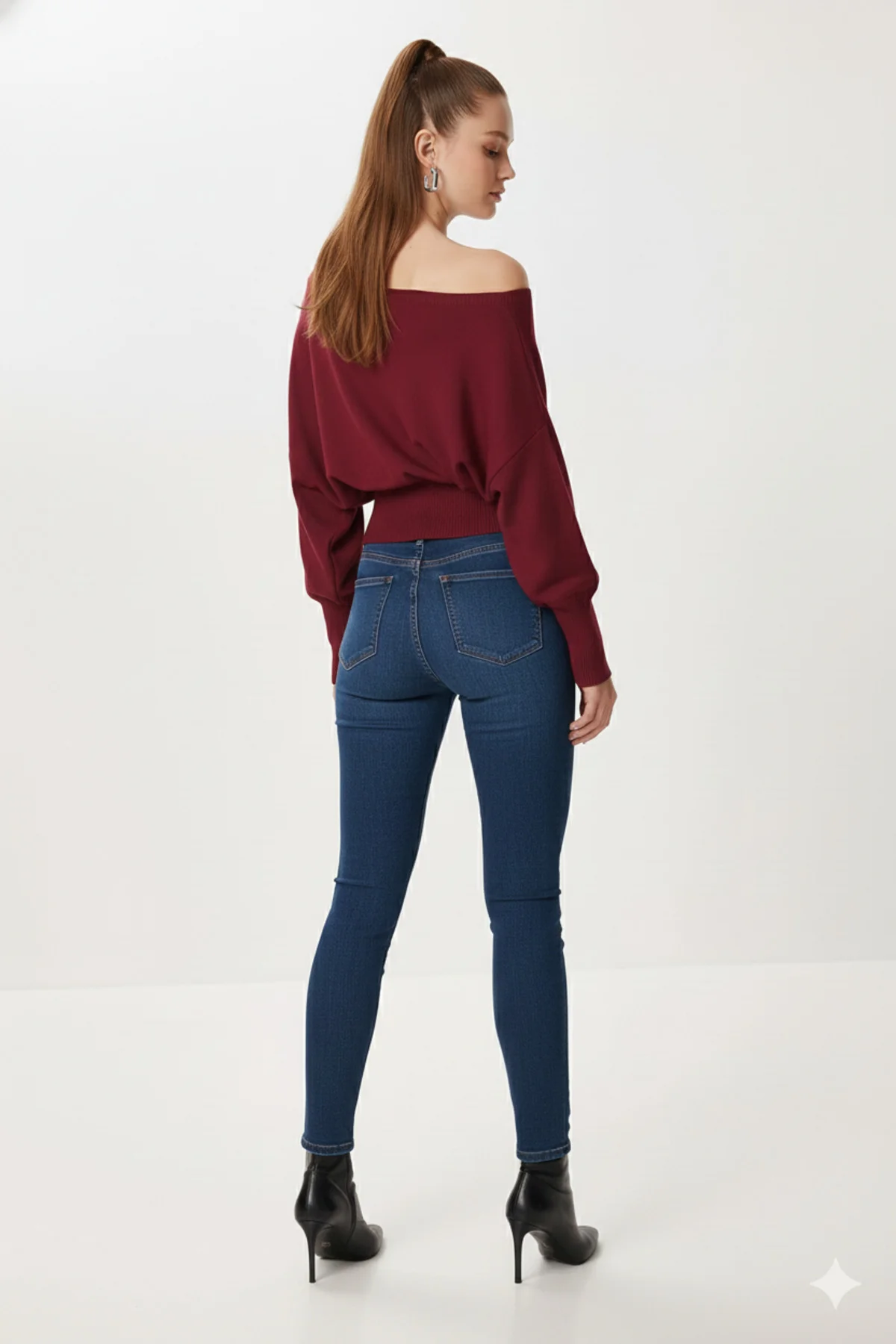 Omuzu Açık Off Shoulder Triko Kazak