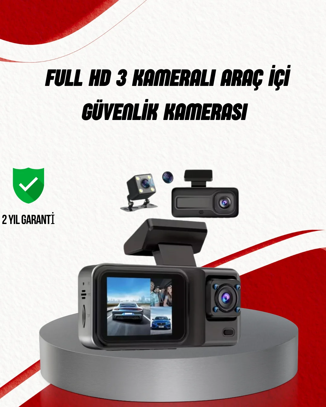 Ön Arka ve İç Kamera DashCam 360° Kapsamlı Full HD Araç Güvenlik Sistemi Fiyatı, Yorumları ve Özellikleri